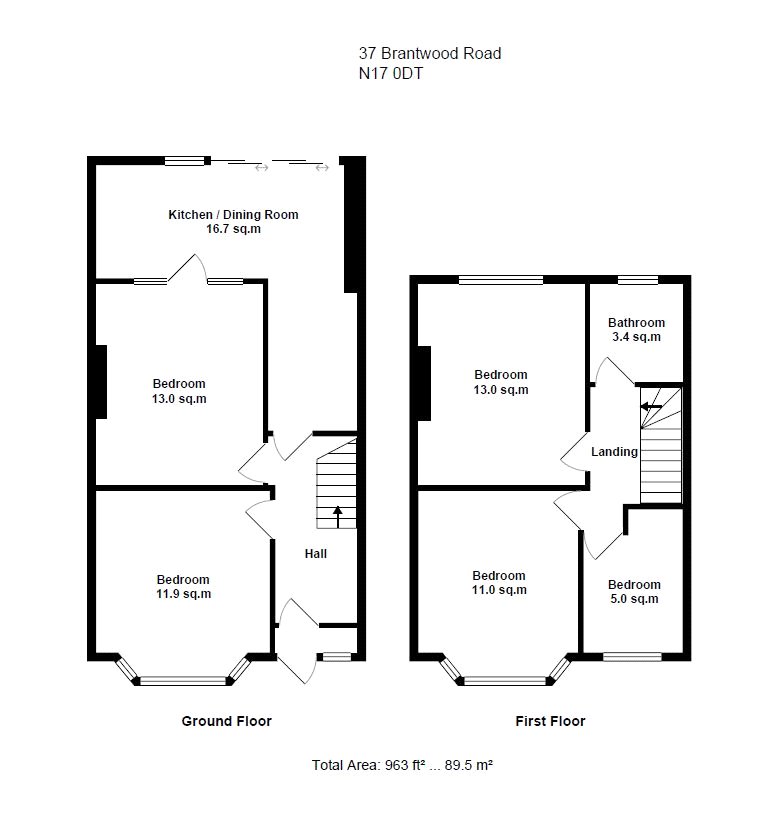 37, Brantwood Road, London floorplan