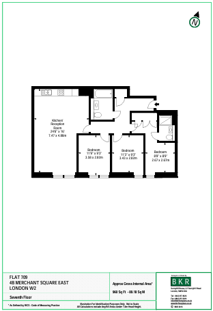 Flat 709, 4b, Merchant Square, London floorplan