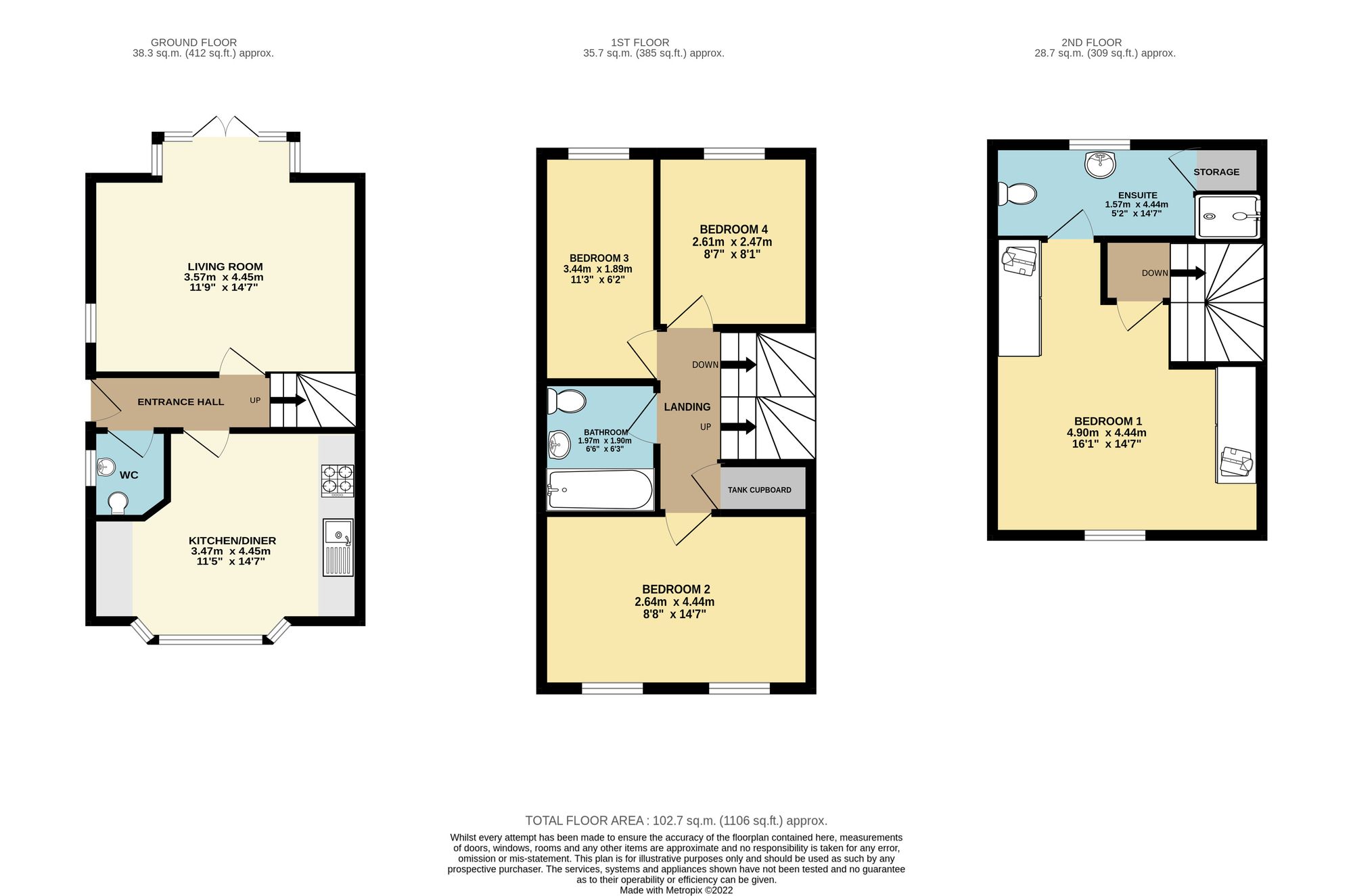 3 Bluebell Walk, Worksop floorplan