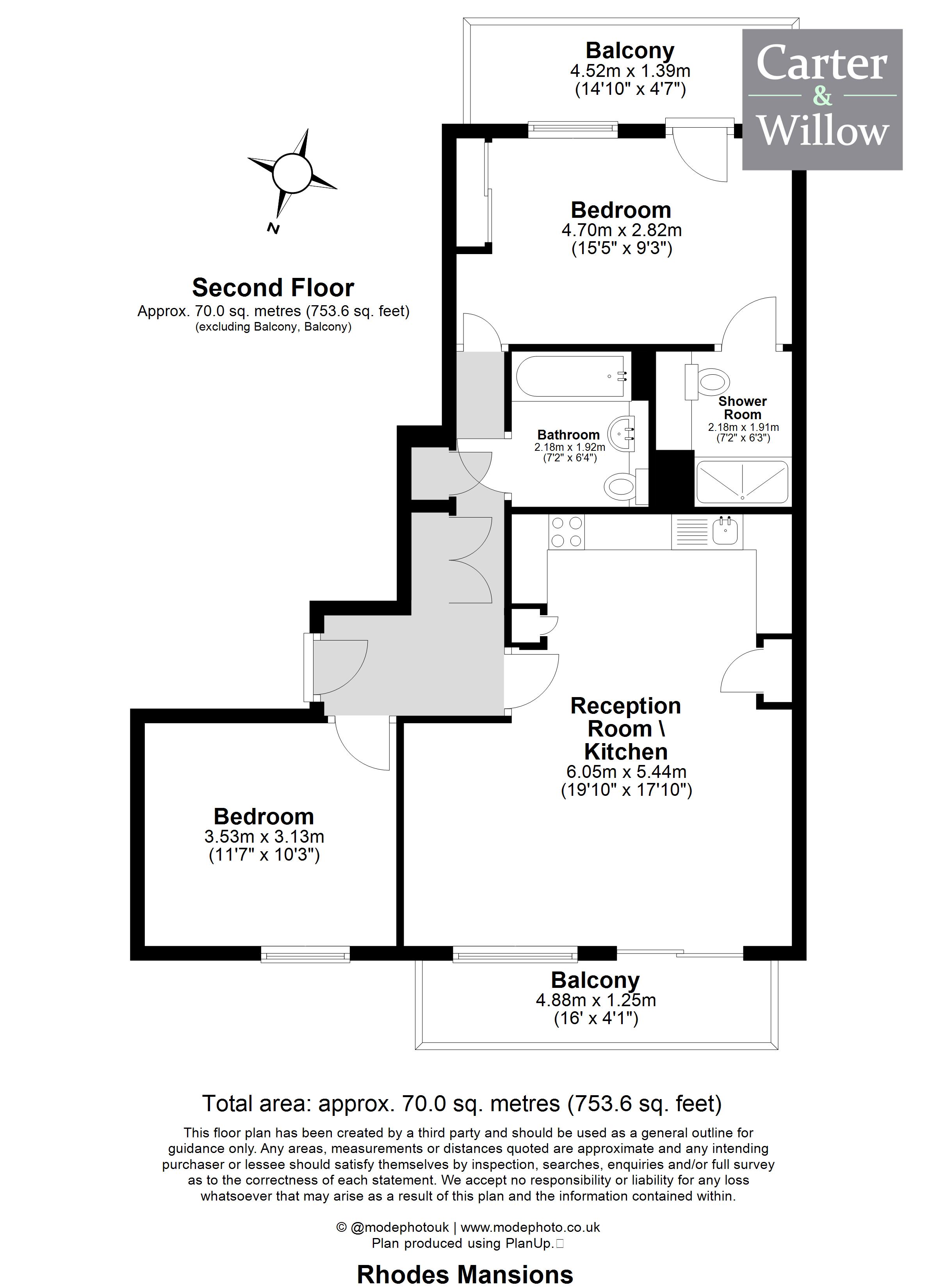 9 , Rhodes Mansions, Fielders Crescent, Barking floorplan
