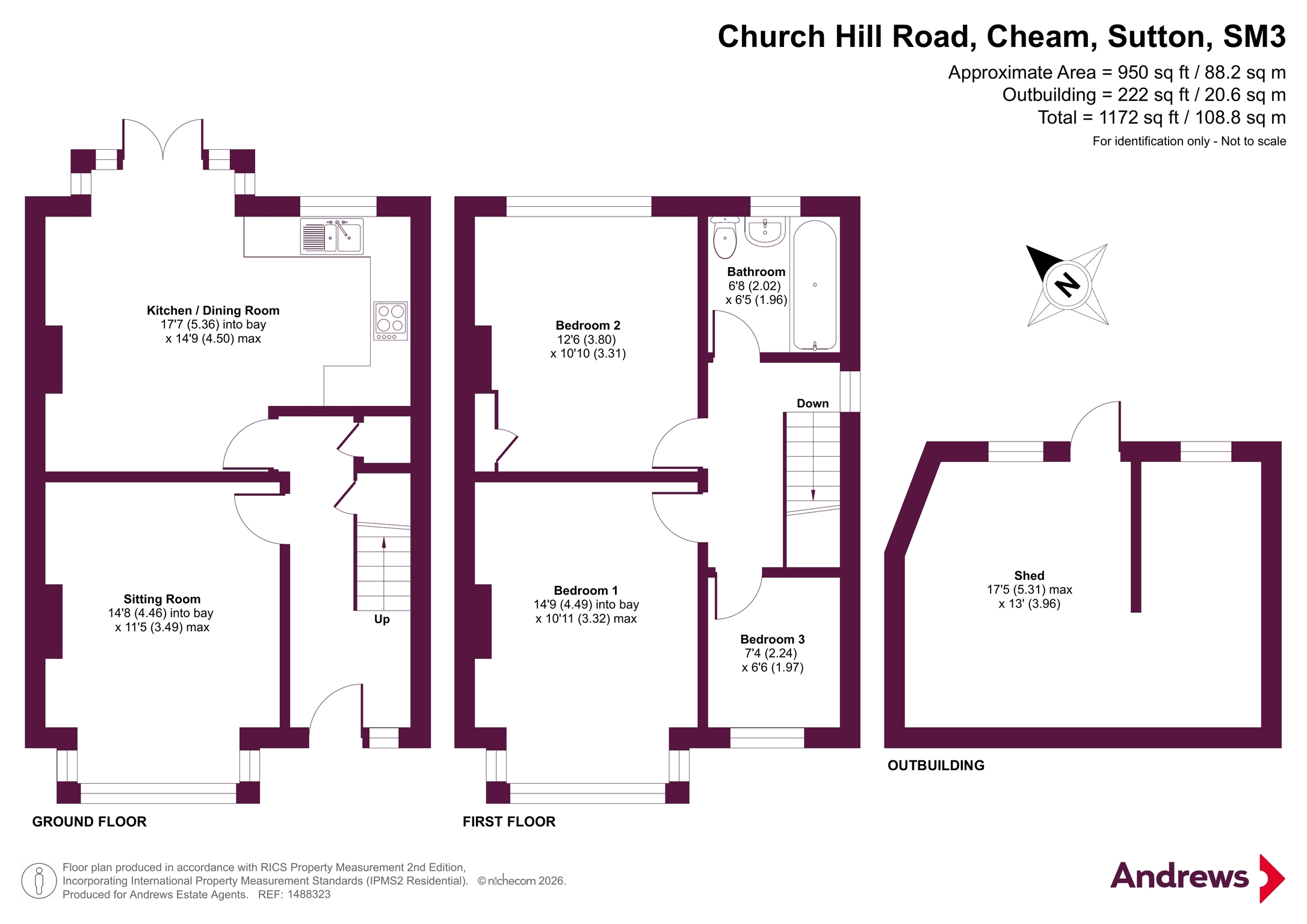 42, Church Hill Road, Sutton floorplan