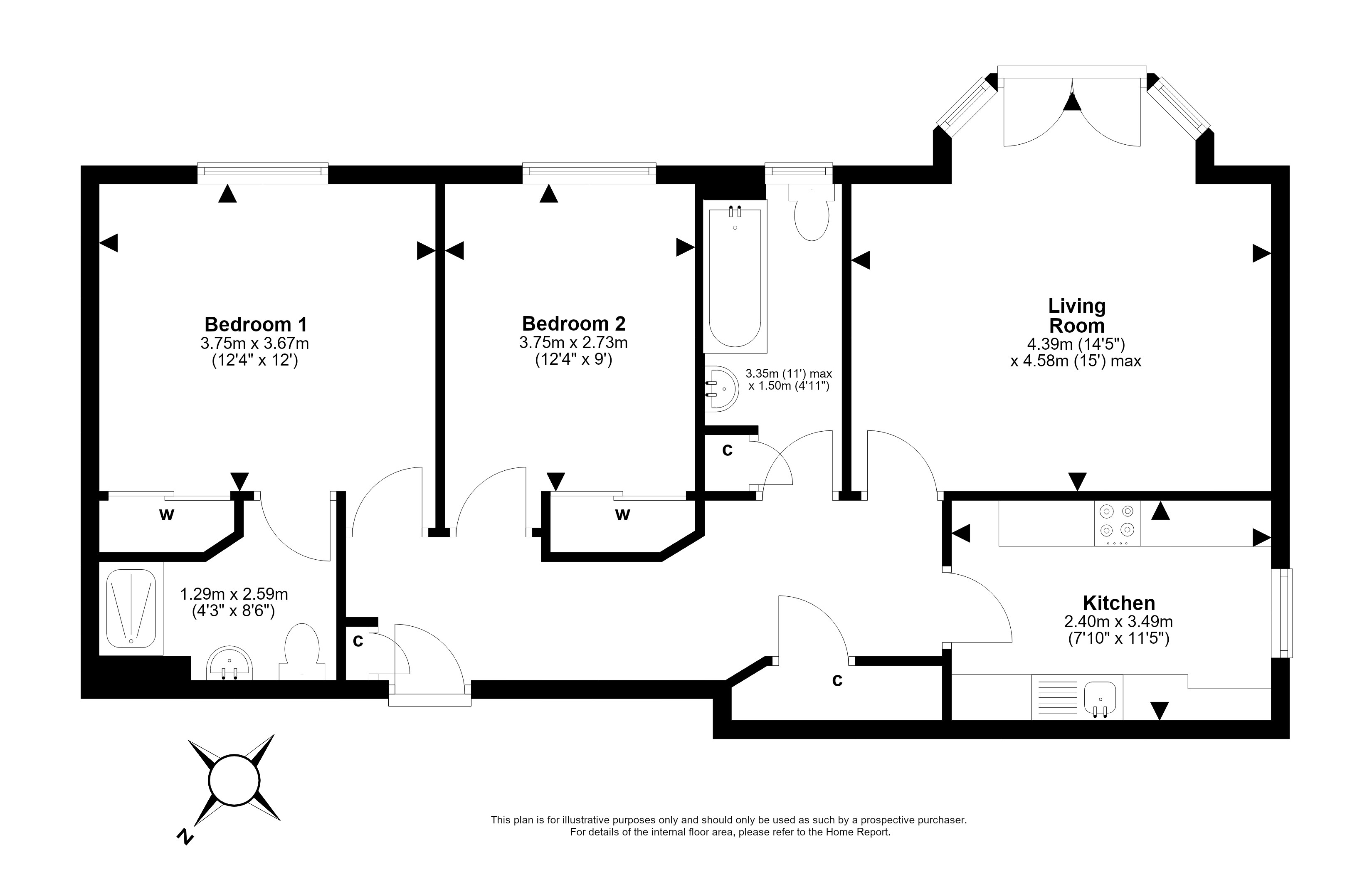 31/2, Sinclair Place, Gorgie, Edinburgh floorplan