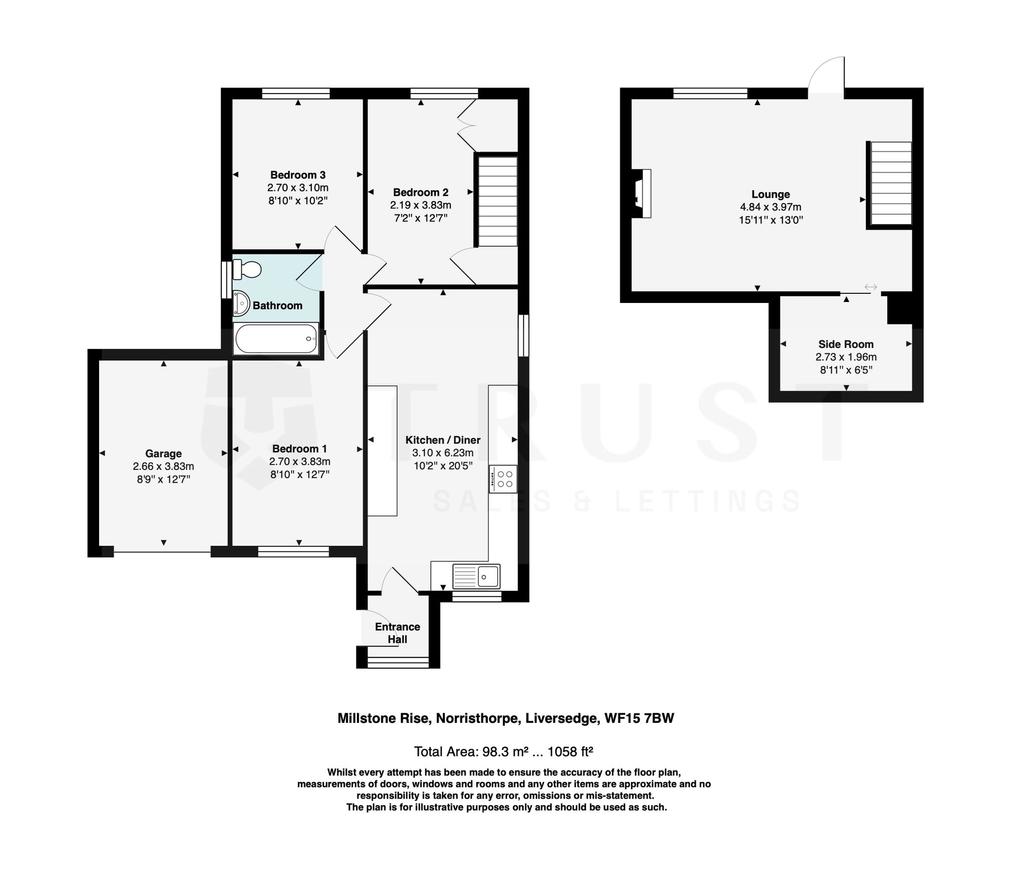 41 Millstone Rise, Liversedge floorplan