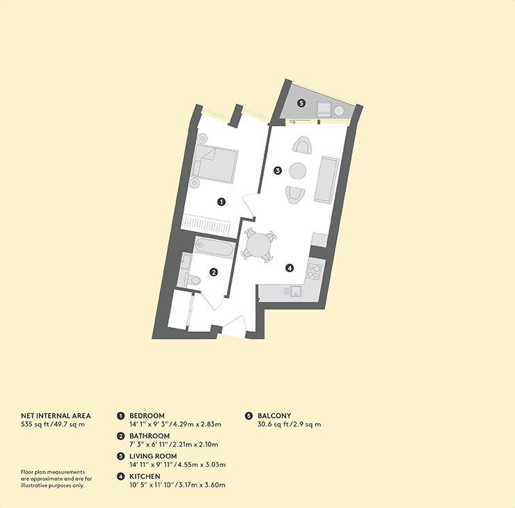 4, Flat 203, Cutter Lane, London floorplan