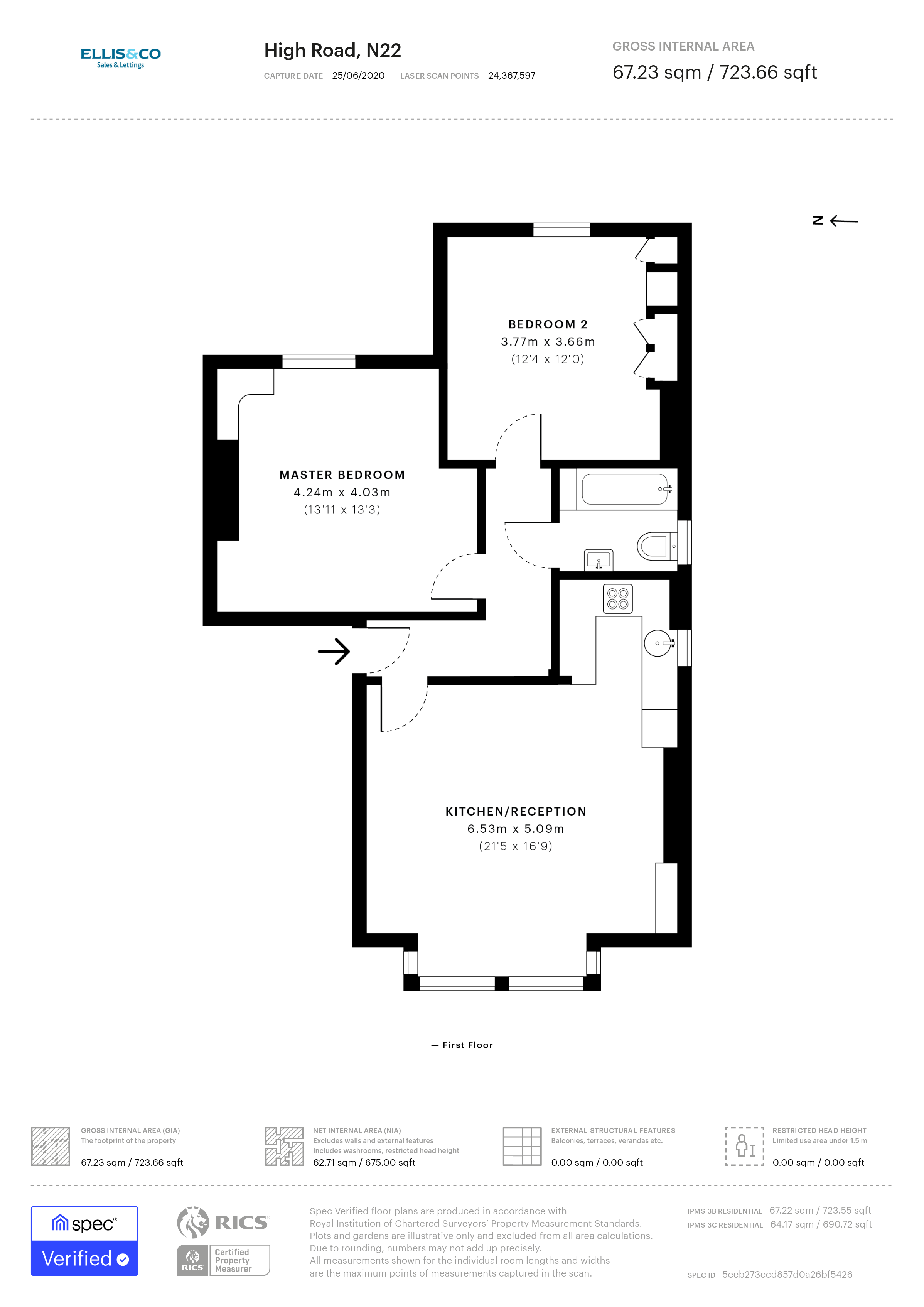 First Floor Flat, 332, High Road, London floorplan