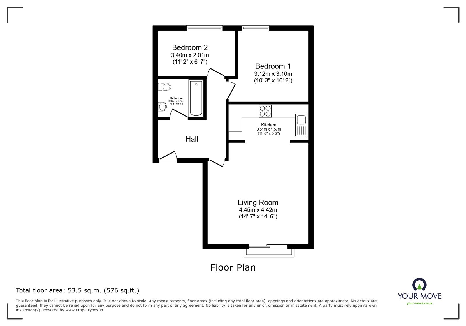 Flat 14, Modbury Court,, Market Street, Manchester floorplan