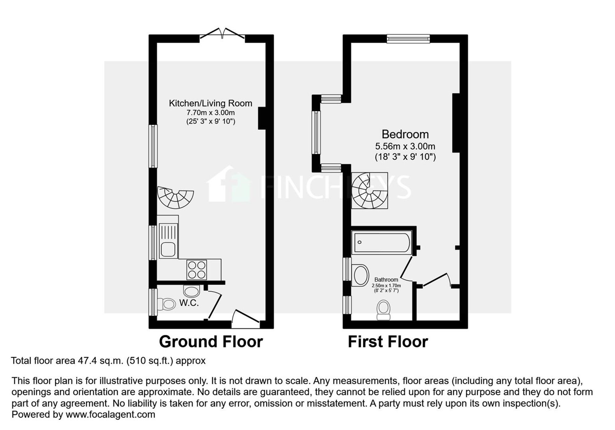 Flat B, 3 Crescent Road, London floorplan