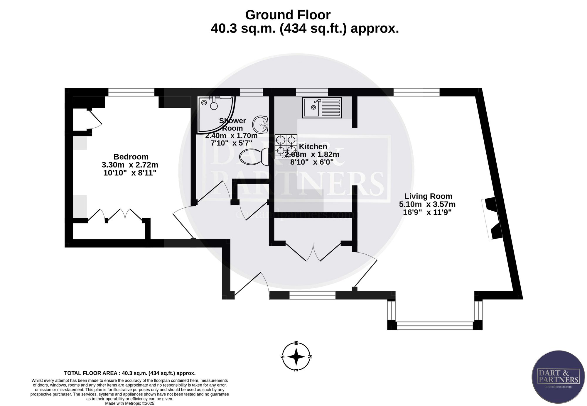 Flat 43, Brooklands Alexandra Road, Dawlish floorplan