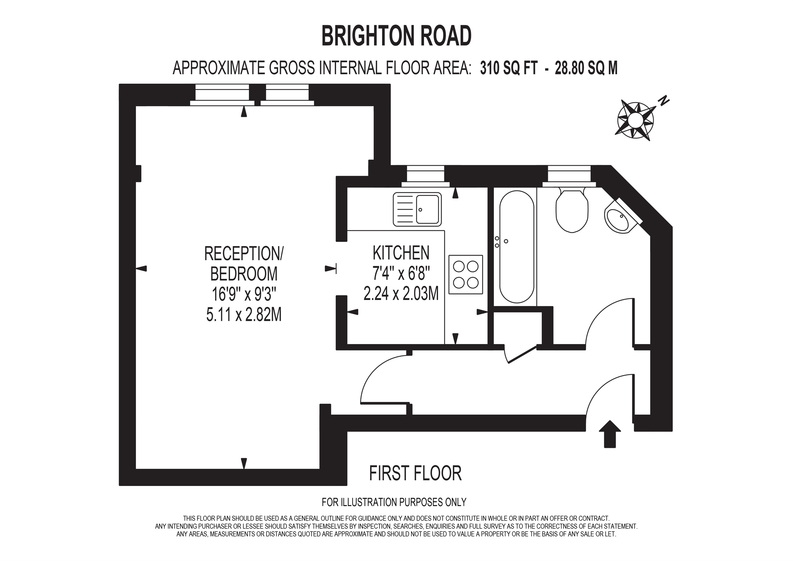 Flat 4, 64, Brighton Road, Purley floorplan