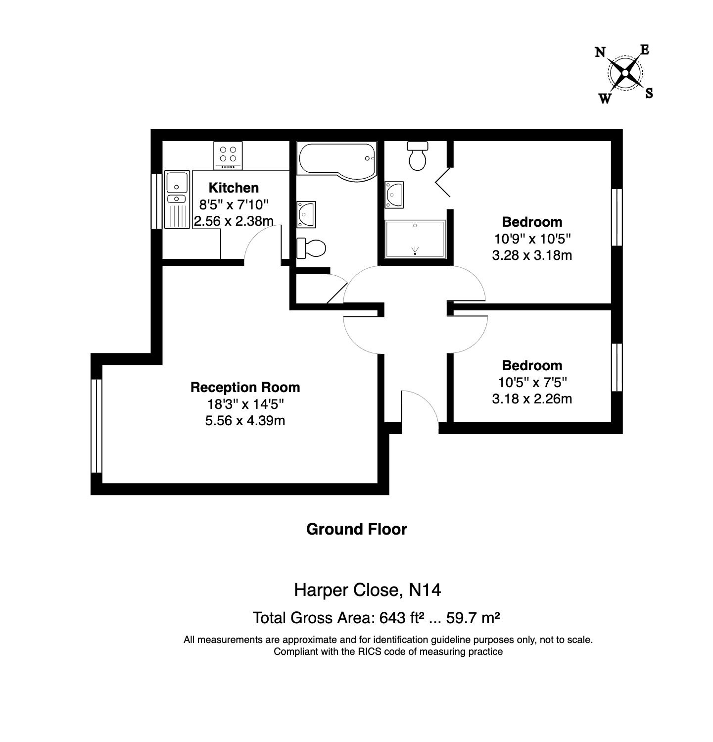 22, Harper Close, London floorplan