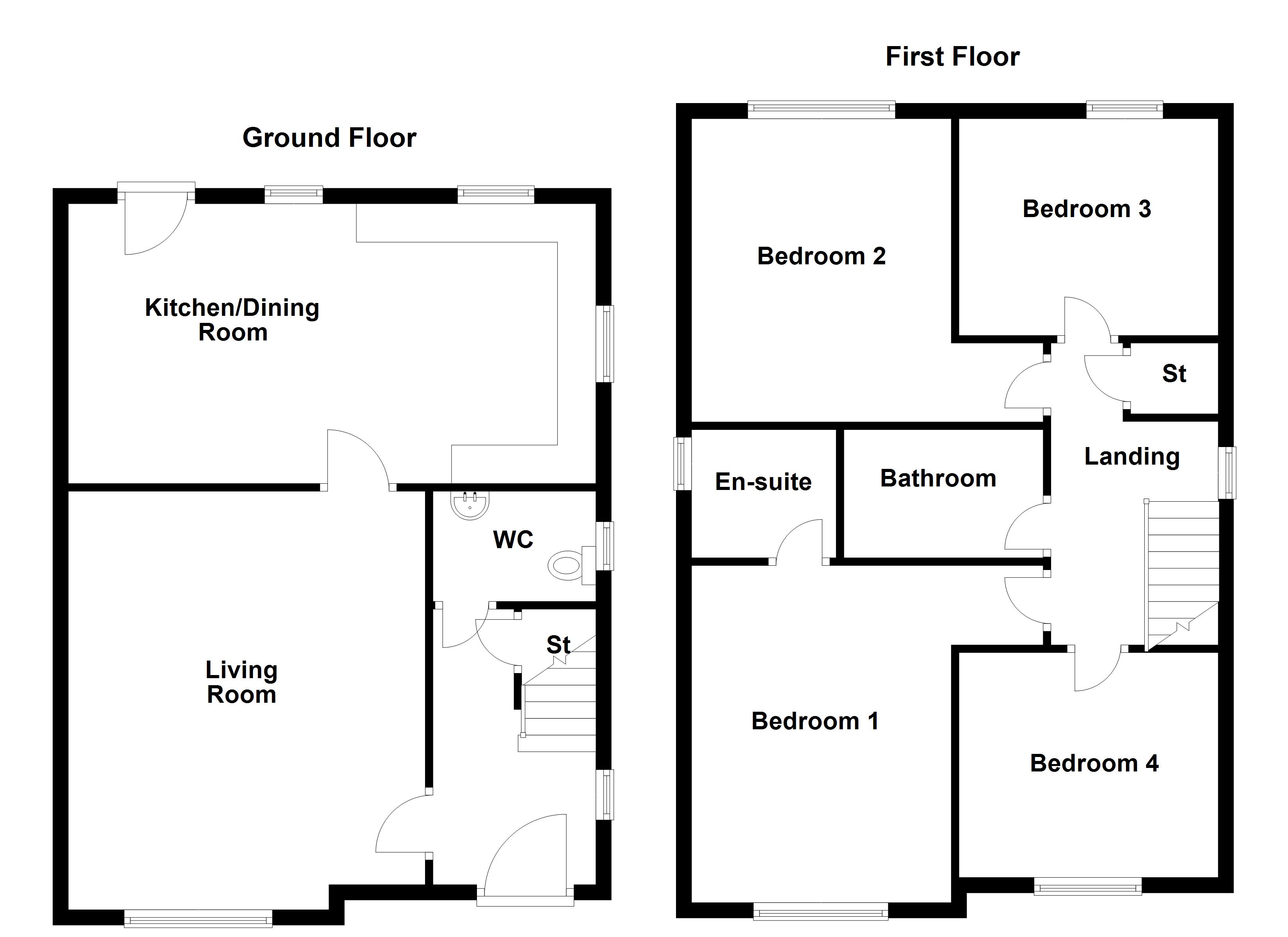 the_gresley_semi_detached, Cross Bank, Balby floorplan