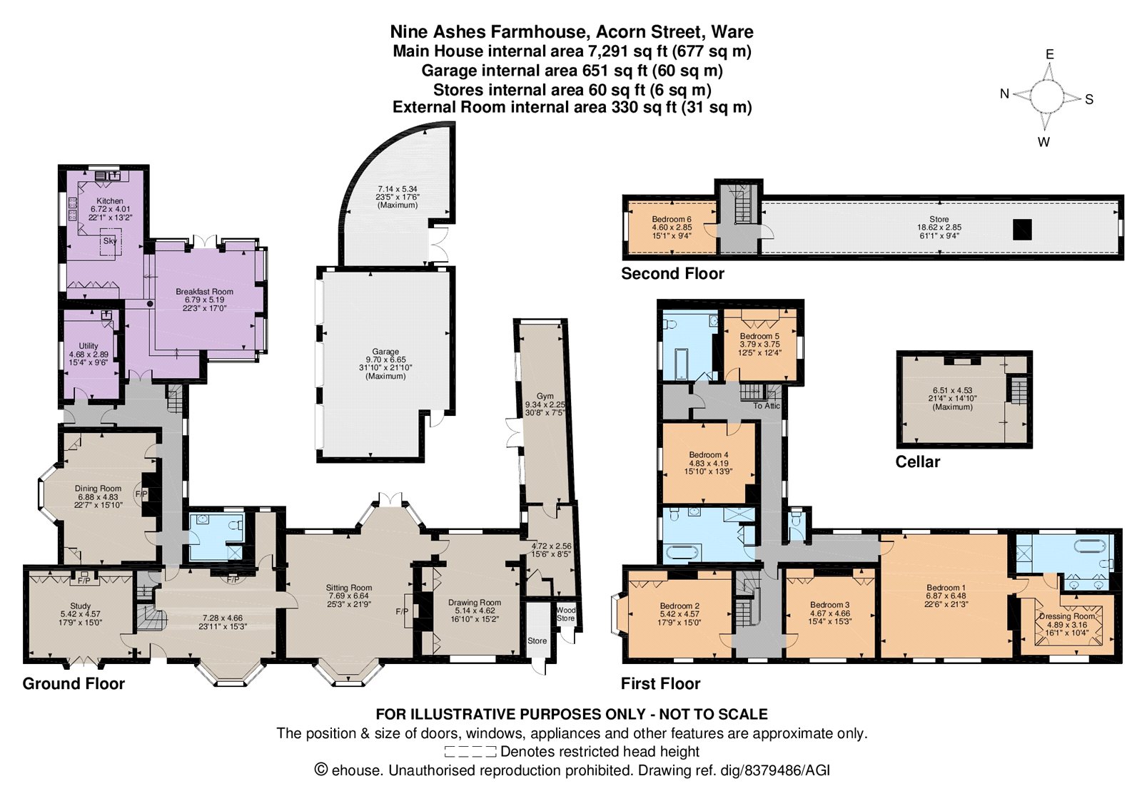 6 Bedrooms Detached house for sale in Acorn Street, Hunsdon, Ware, Hertfordshire SG12