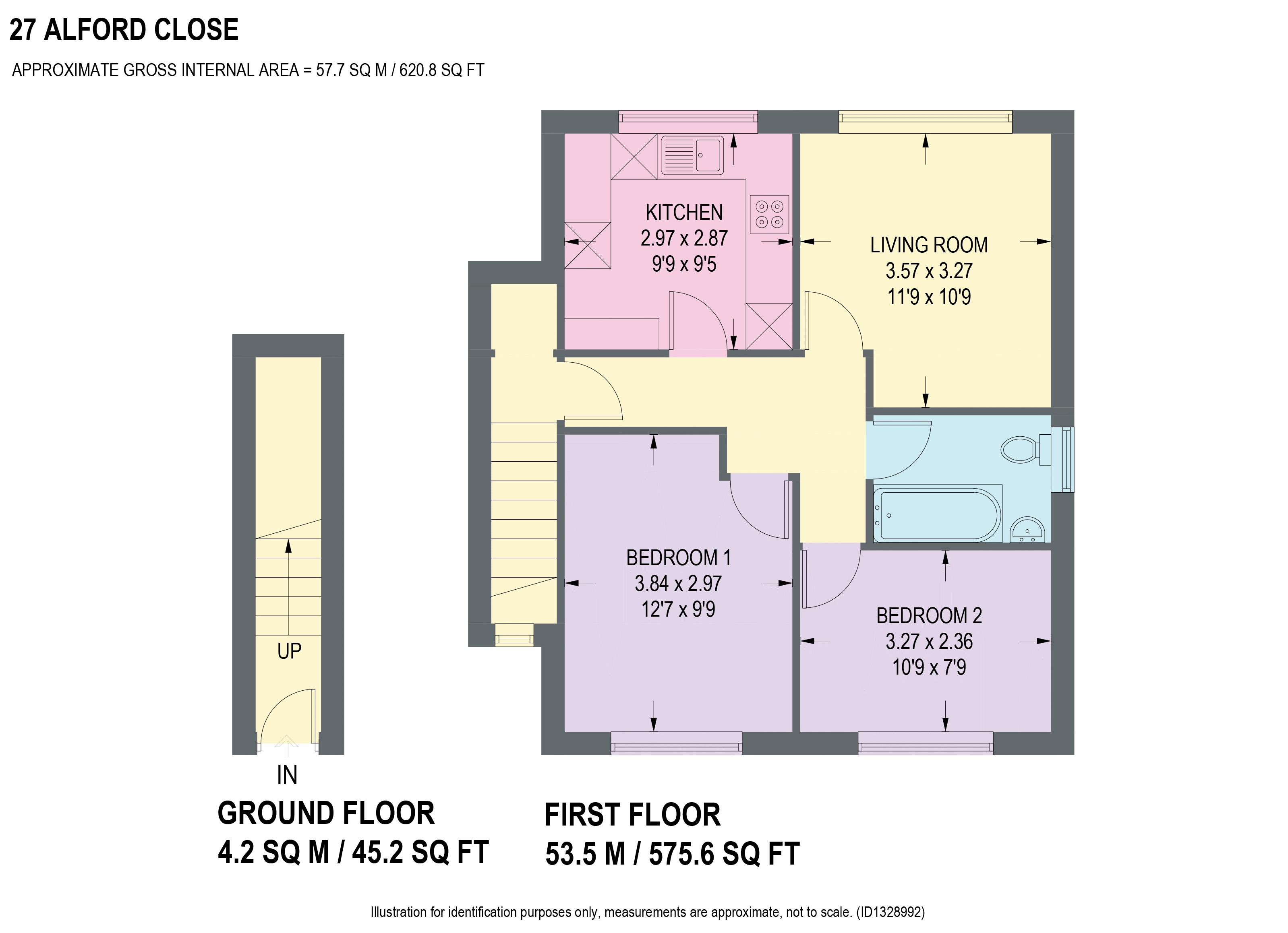 27, Alford Close, Chesterfield floorplan