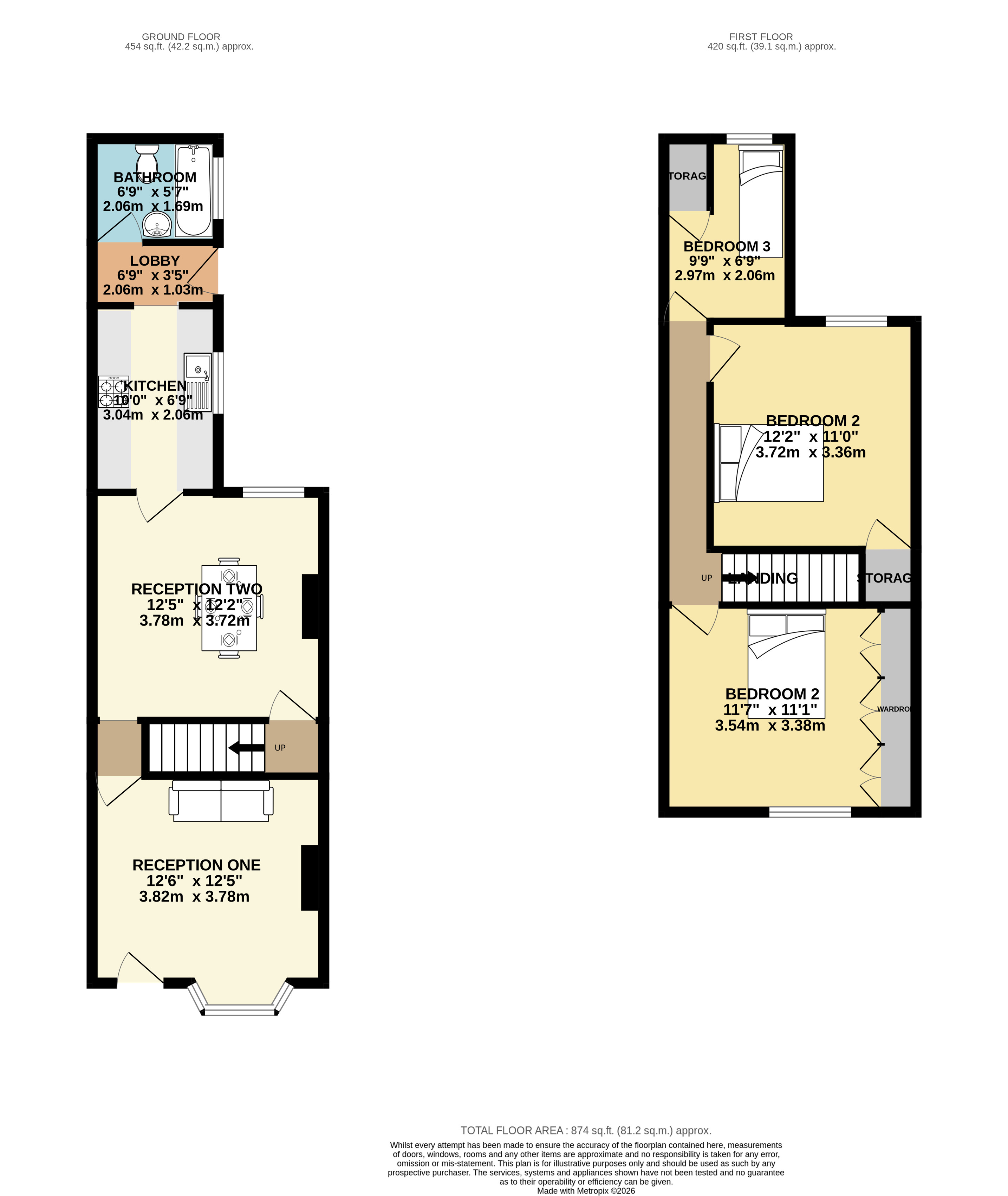 98, Crescent Road, Coalville floorplan