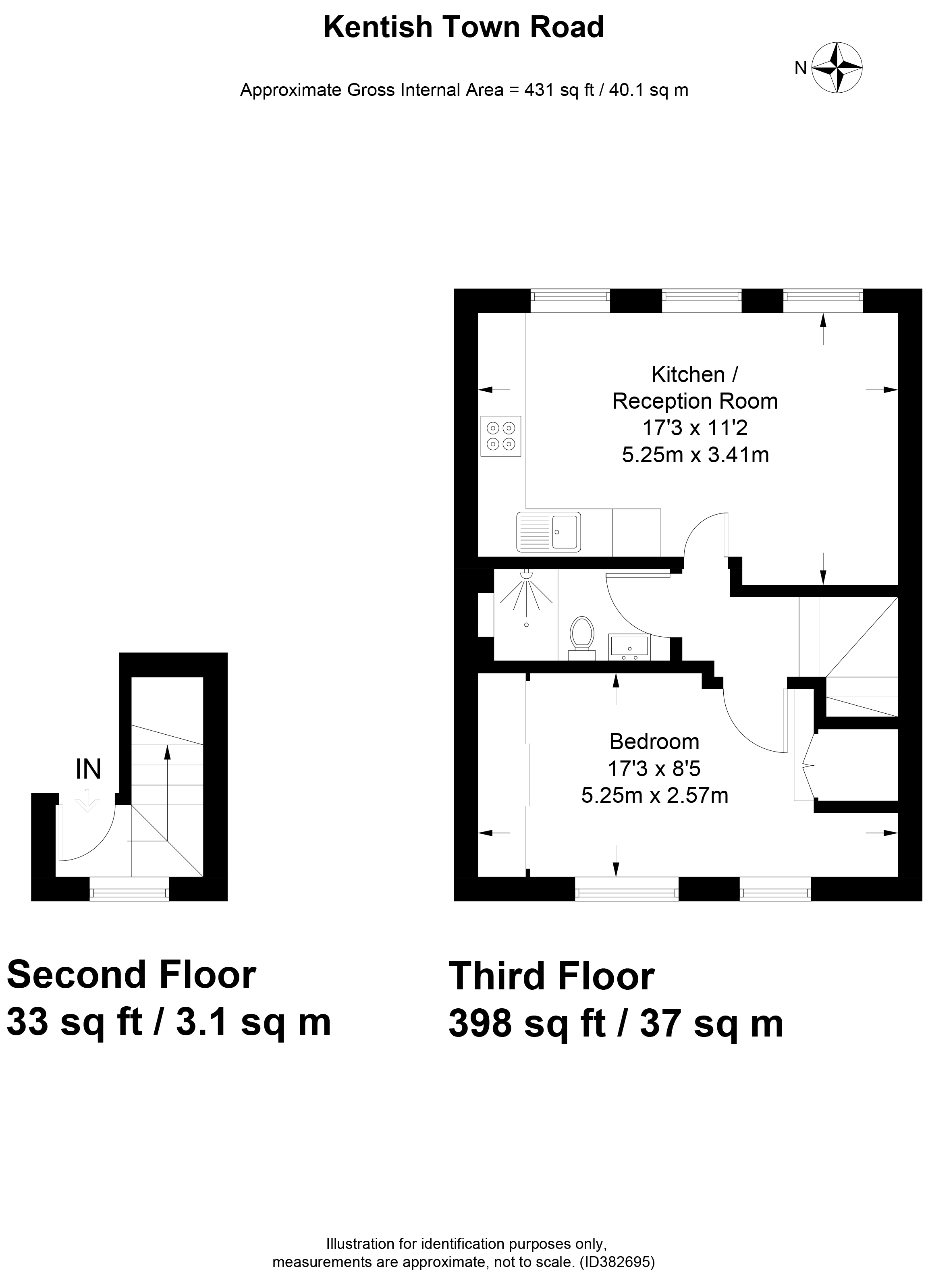 1 Bedrooms Flat to rent in York Mews, Kentish Town NW5