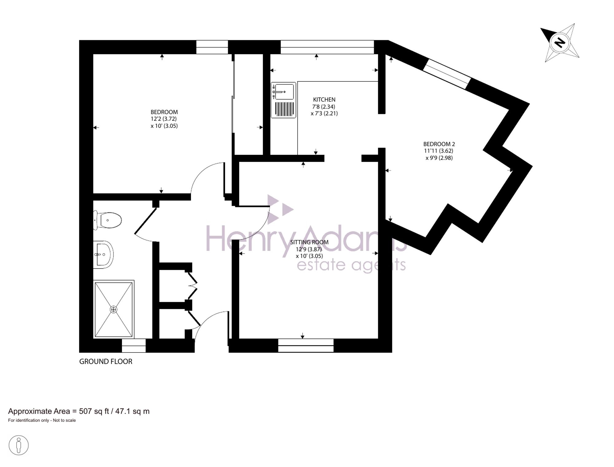 Flat 7, Green Court Cakeham Road, Chichester floorplan