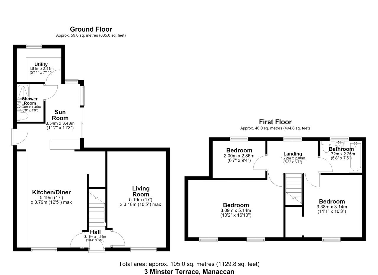 3 Minster Terrace, Manaccan, Cornwall floorplan