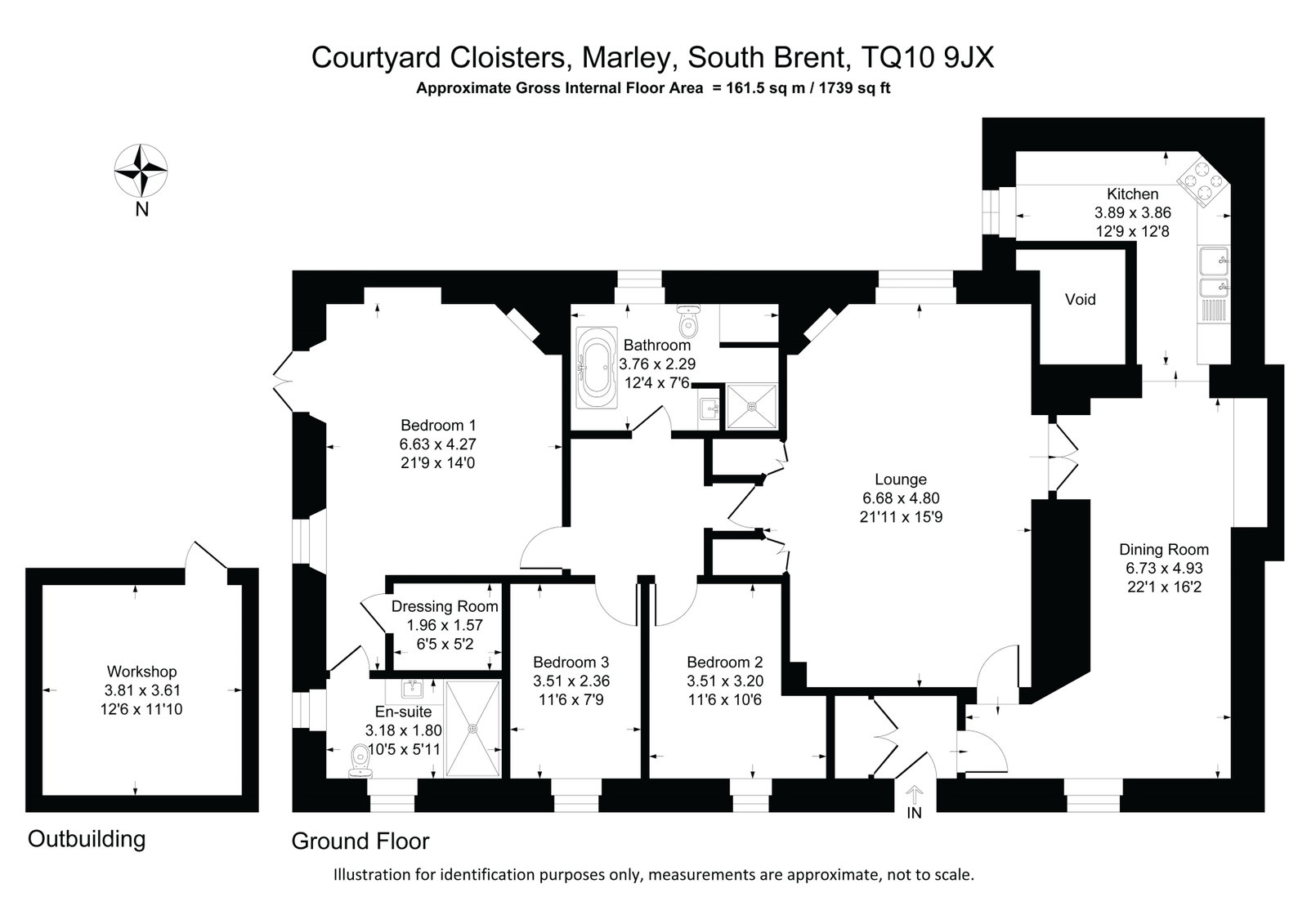 Courtyard Cloisters,Marley House, South Brent floorplan