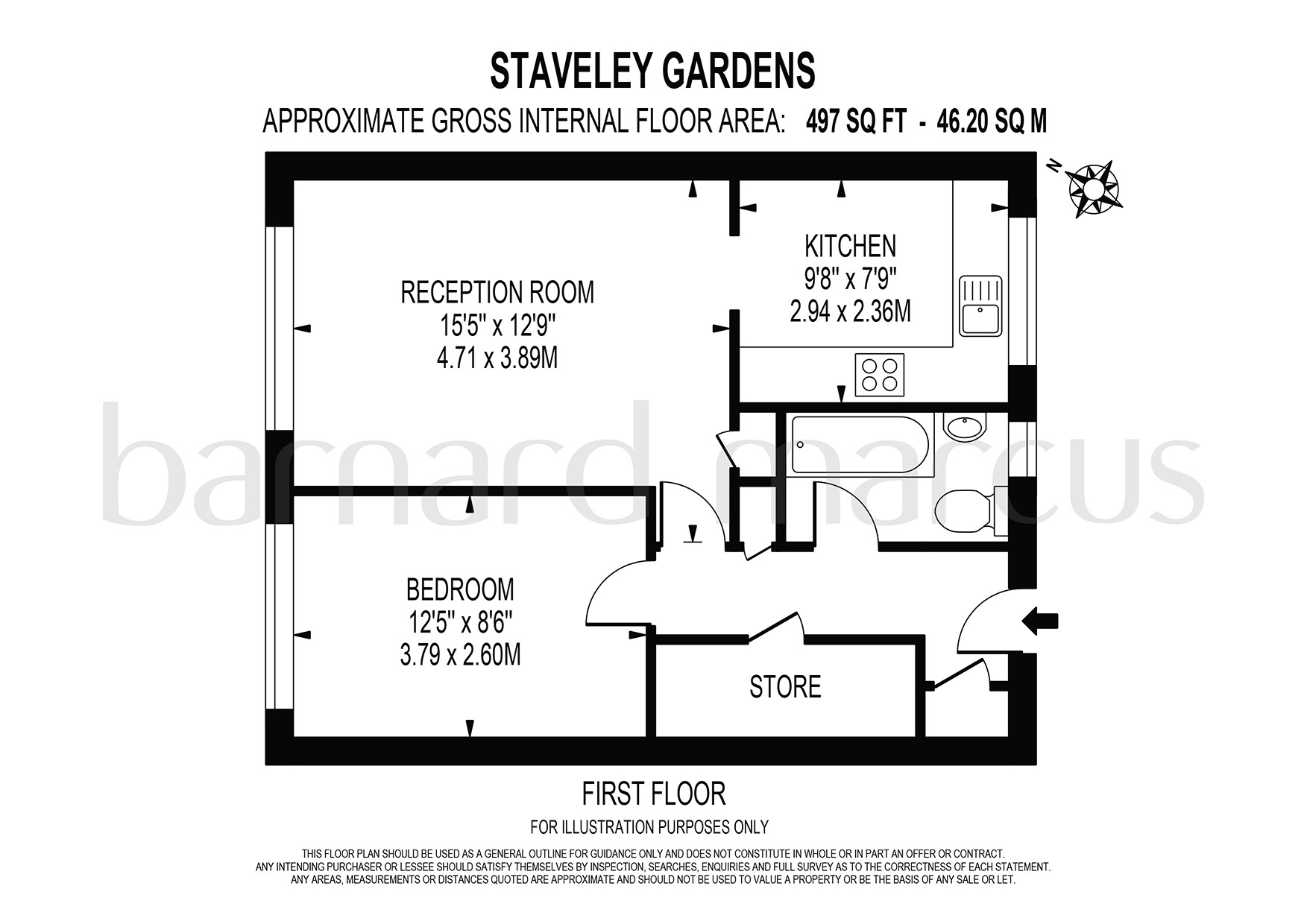 Staveley Gardens, London W4, 1 bedroom flat for sale 65494035