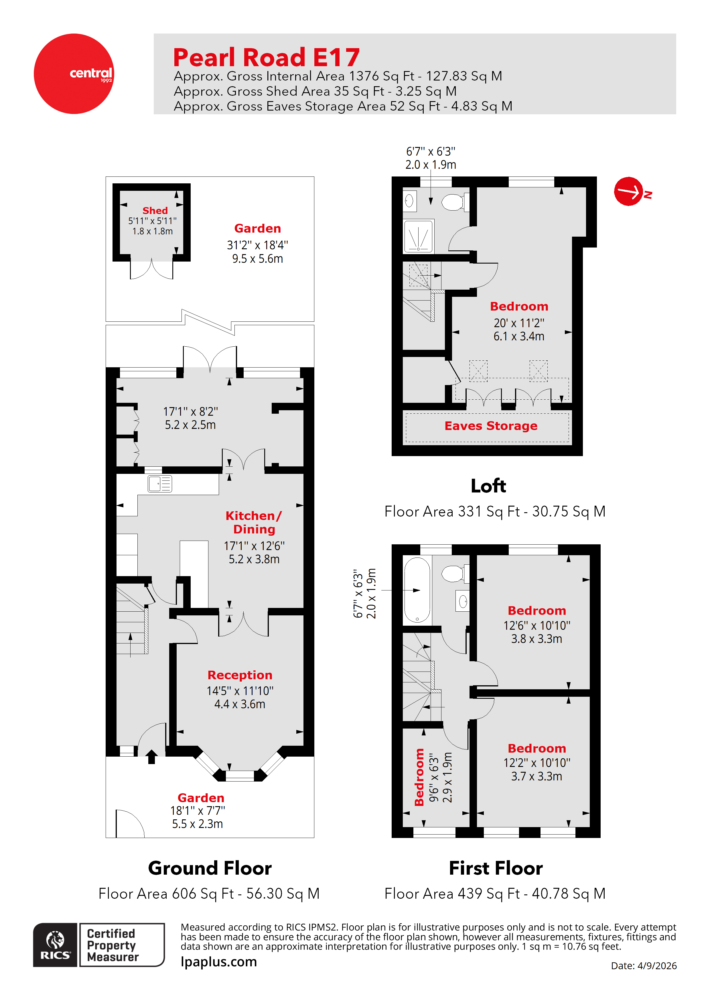 35, Pearl Road, London floorplan