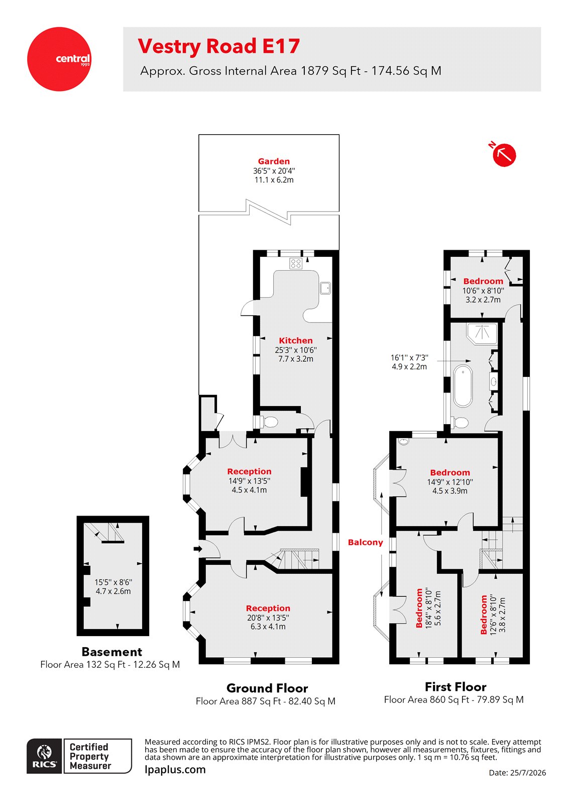 11, Vestry Road, London floorplan