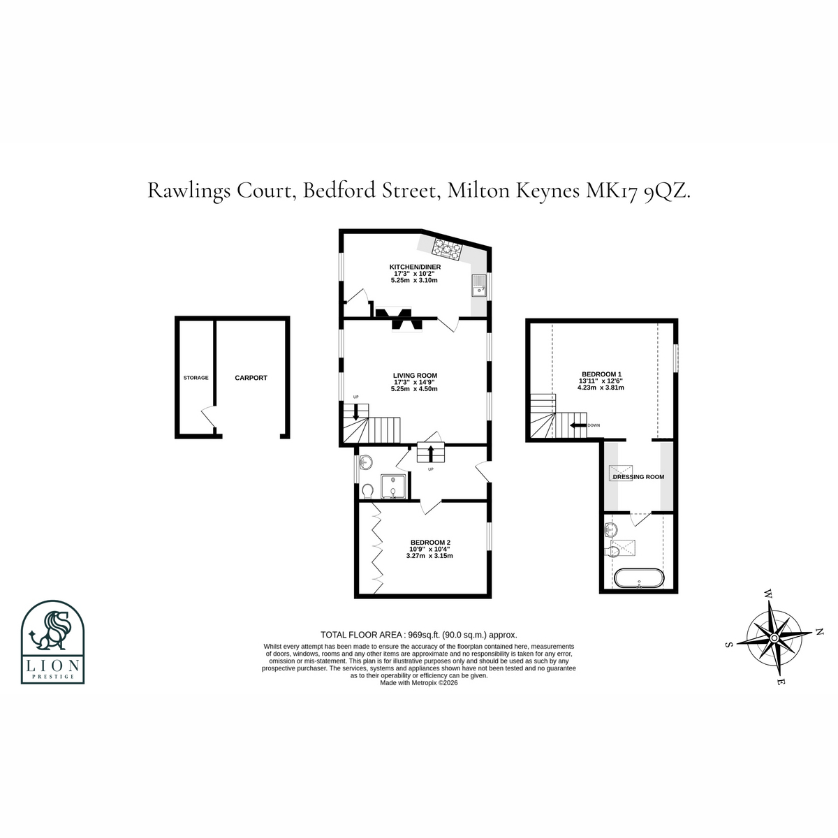 1, Rawlings Court, Woburn MK17 floorplan