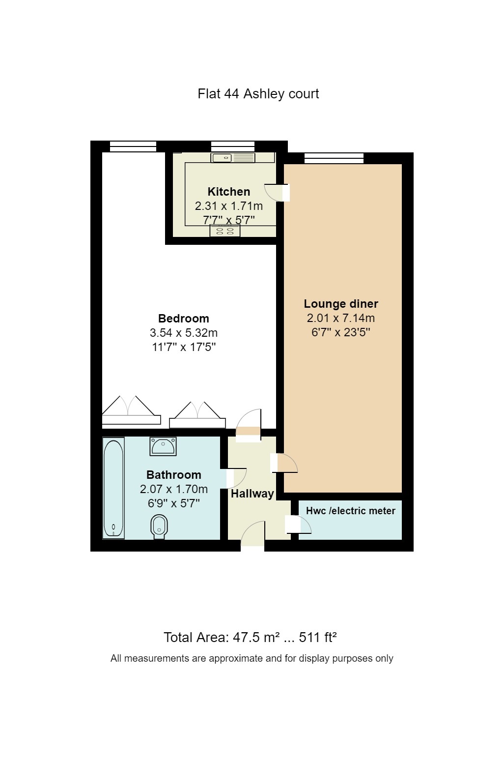 Flat 44, Ashley Court, Chapelfields, Frodsham floorplan