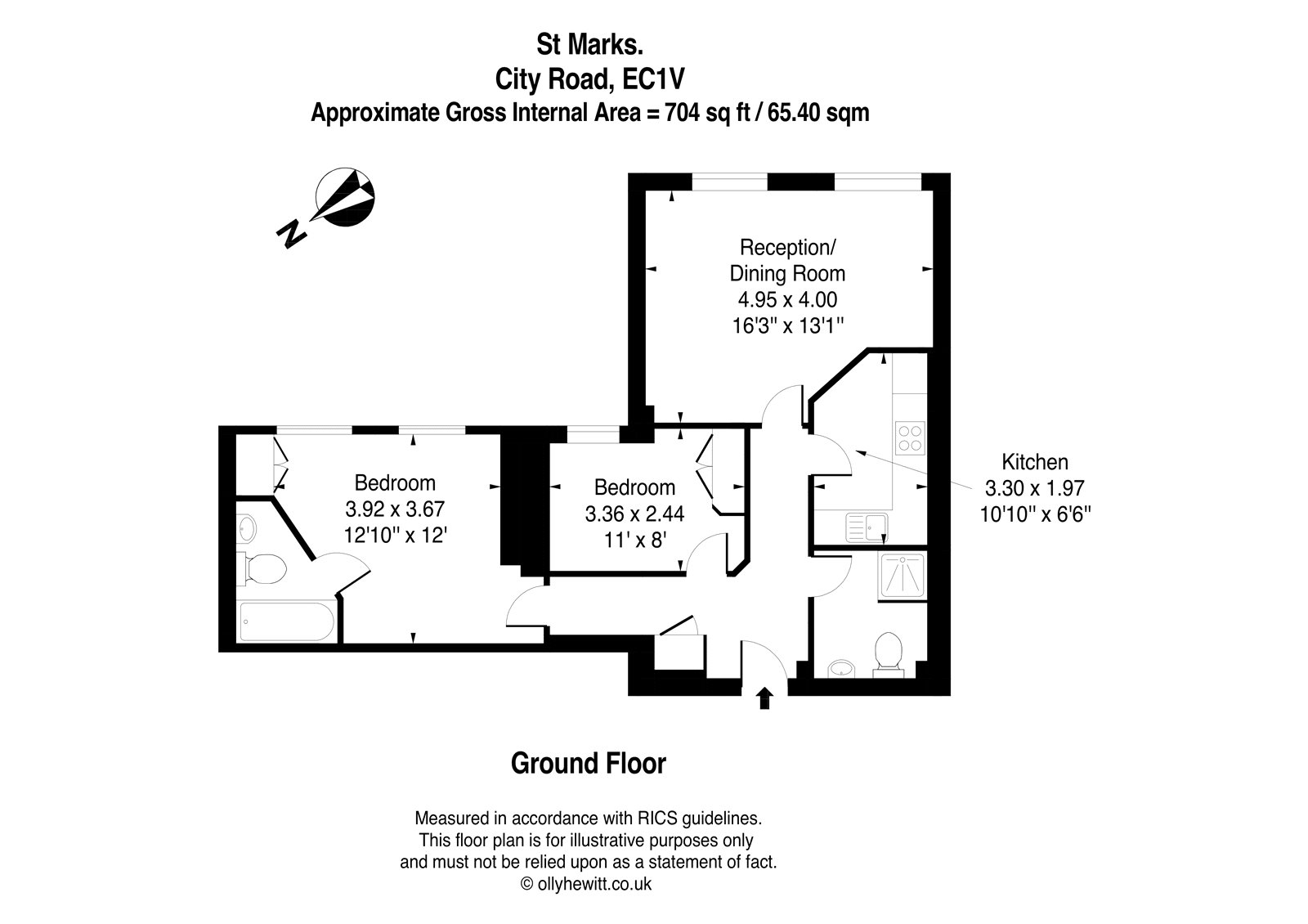 Flat 22,, St Mark's Apartments, London floorplan