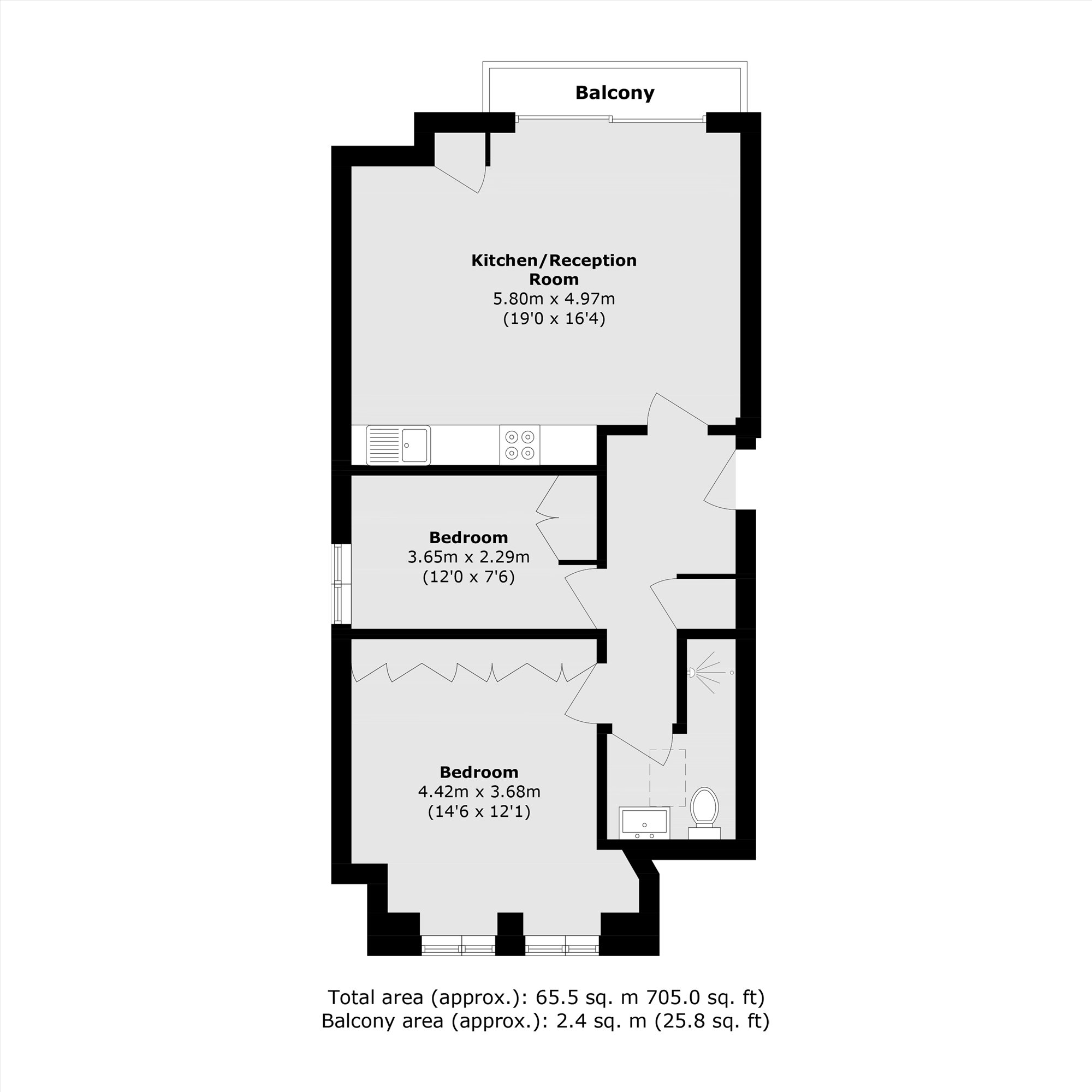 Flat 9, 42, Creswick Road, Acton floorplan