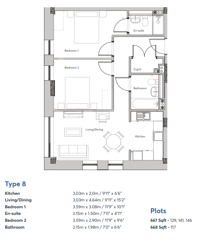 Plot 129 (Apartment 20),North Works,, North Works, Dalmuir Road, Birmingham floorplan