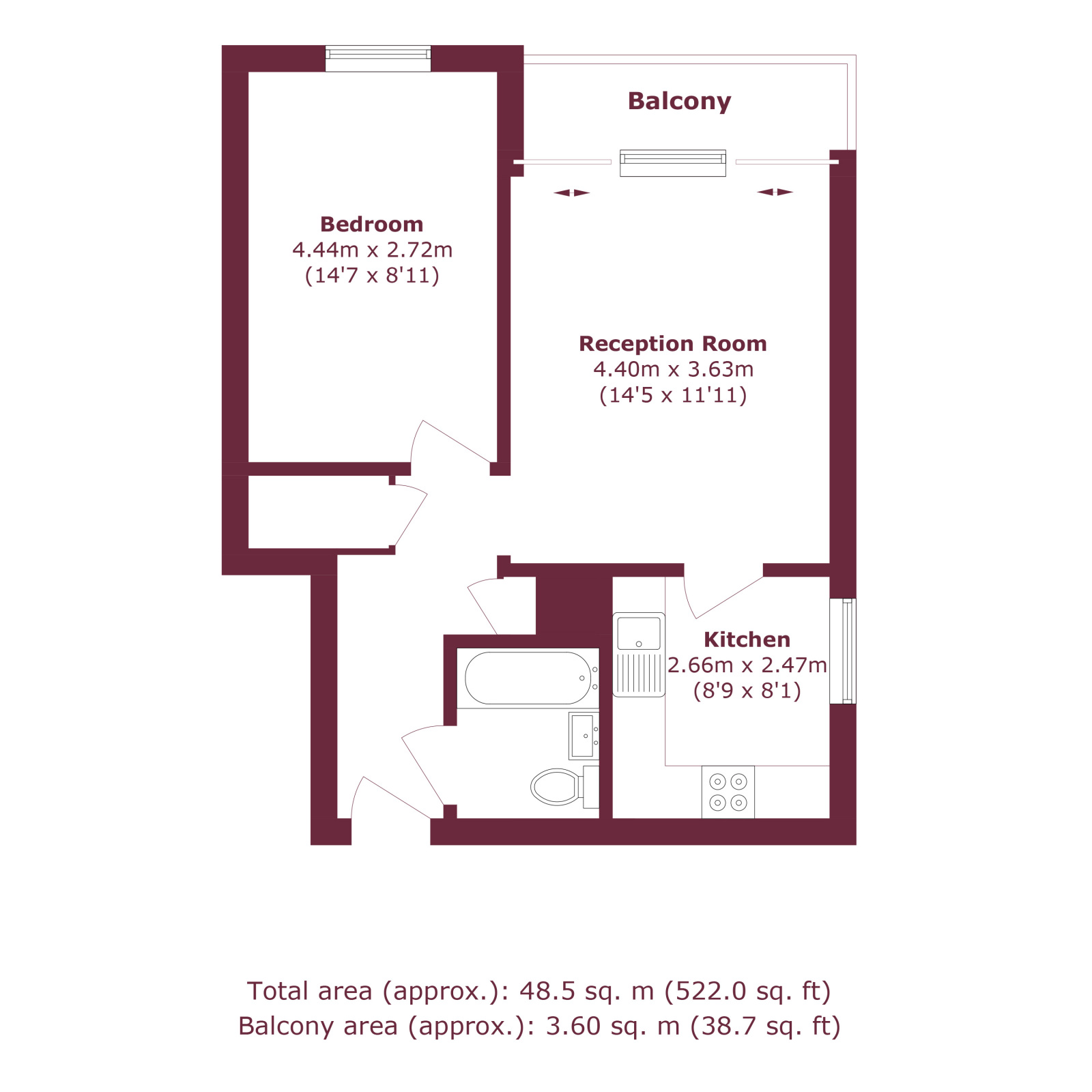 Flat 43, Cuff Point,, Columbia Road, London floorplan