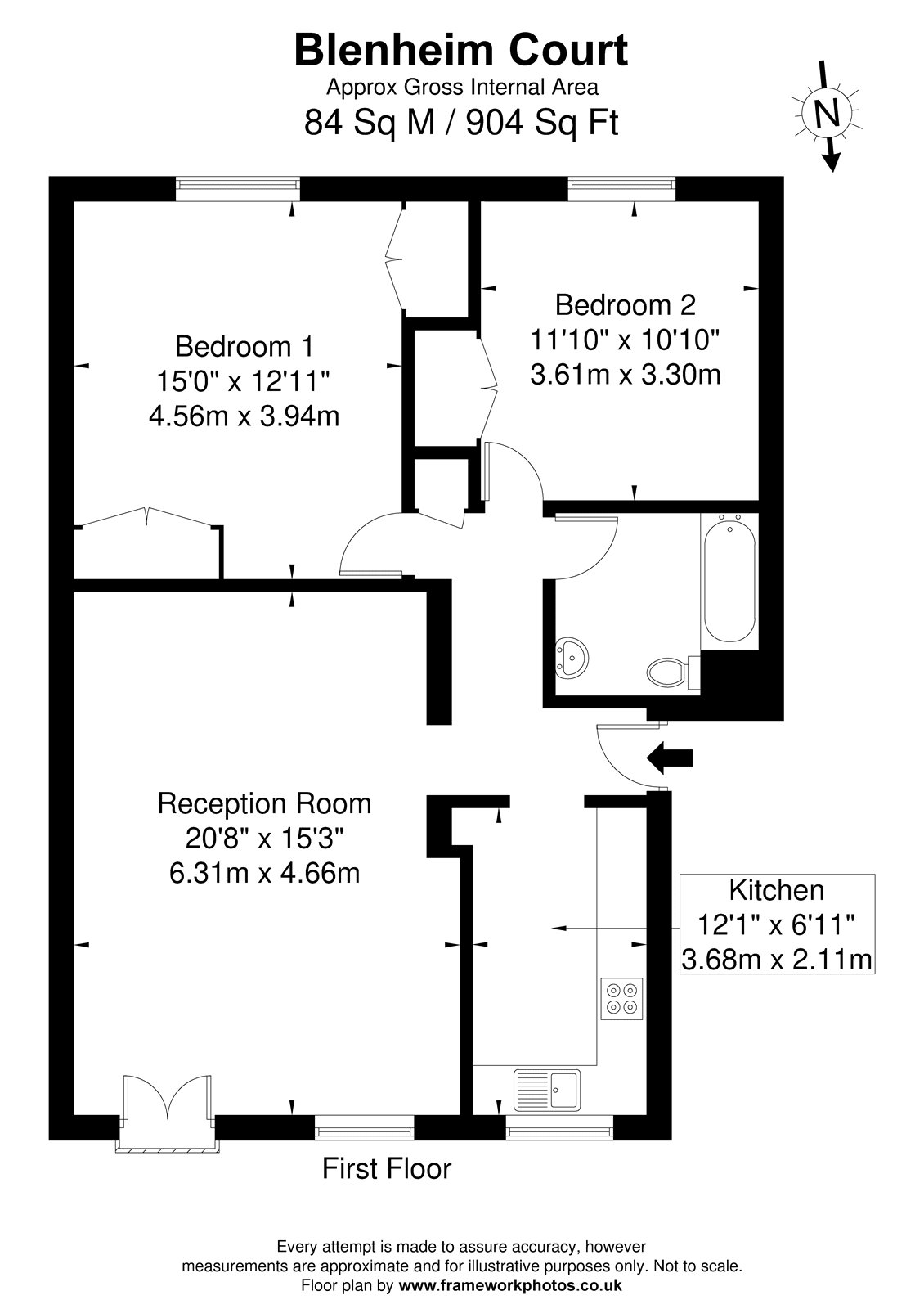 4 Blenheim Court,, Stanmore Road, Richmond floorplan
