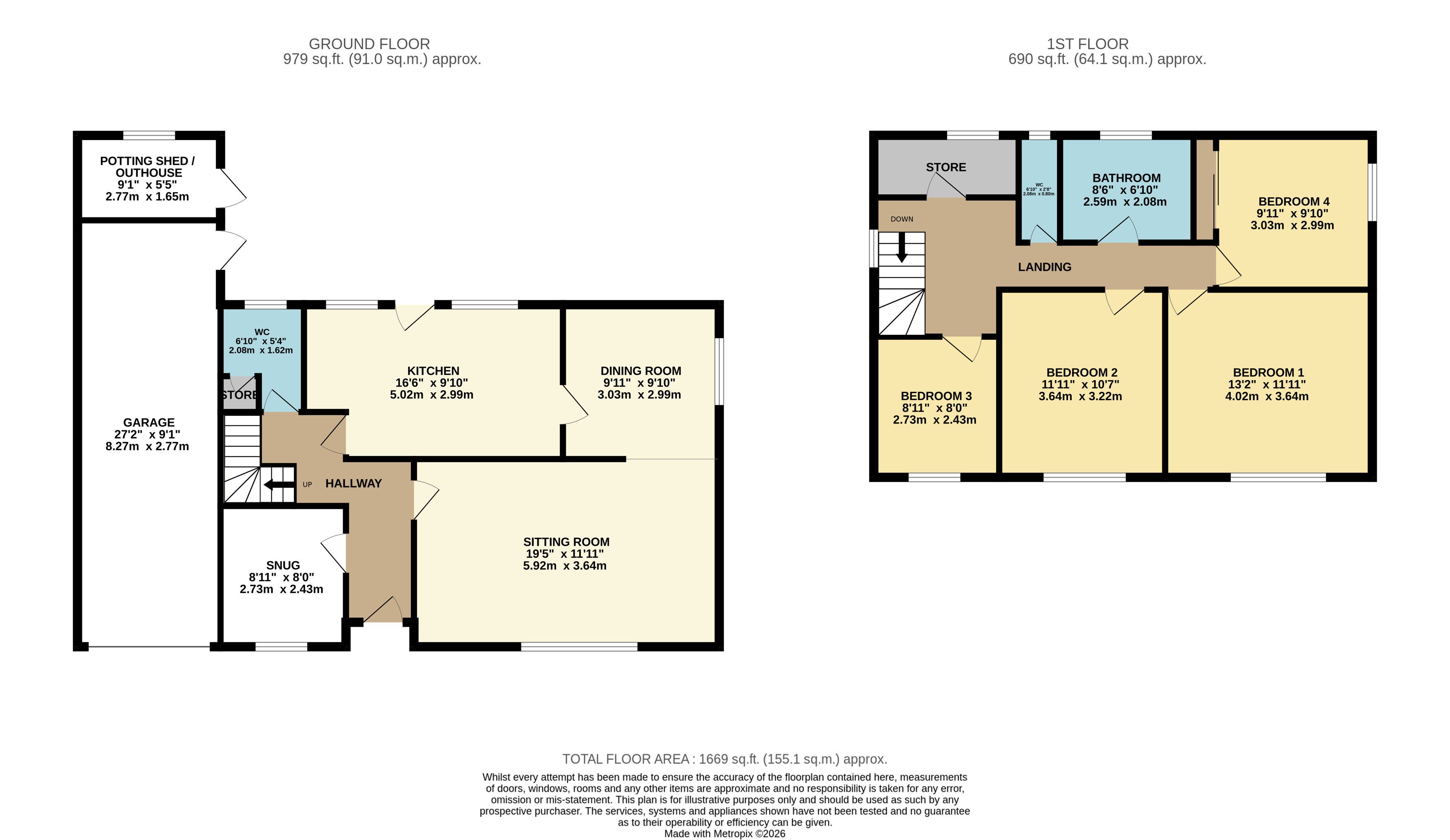 27, The Parkway, Darley Dale floorplan