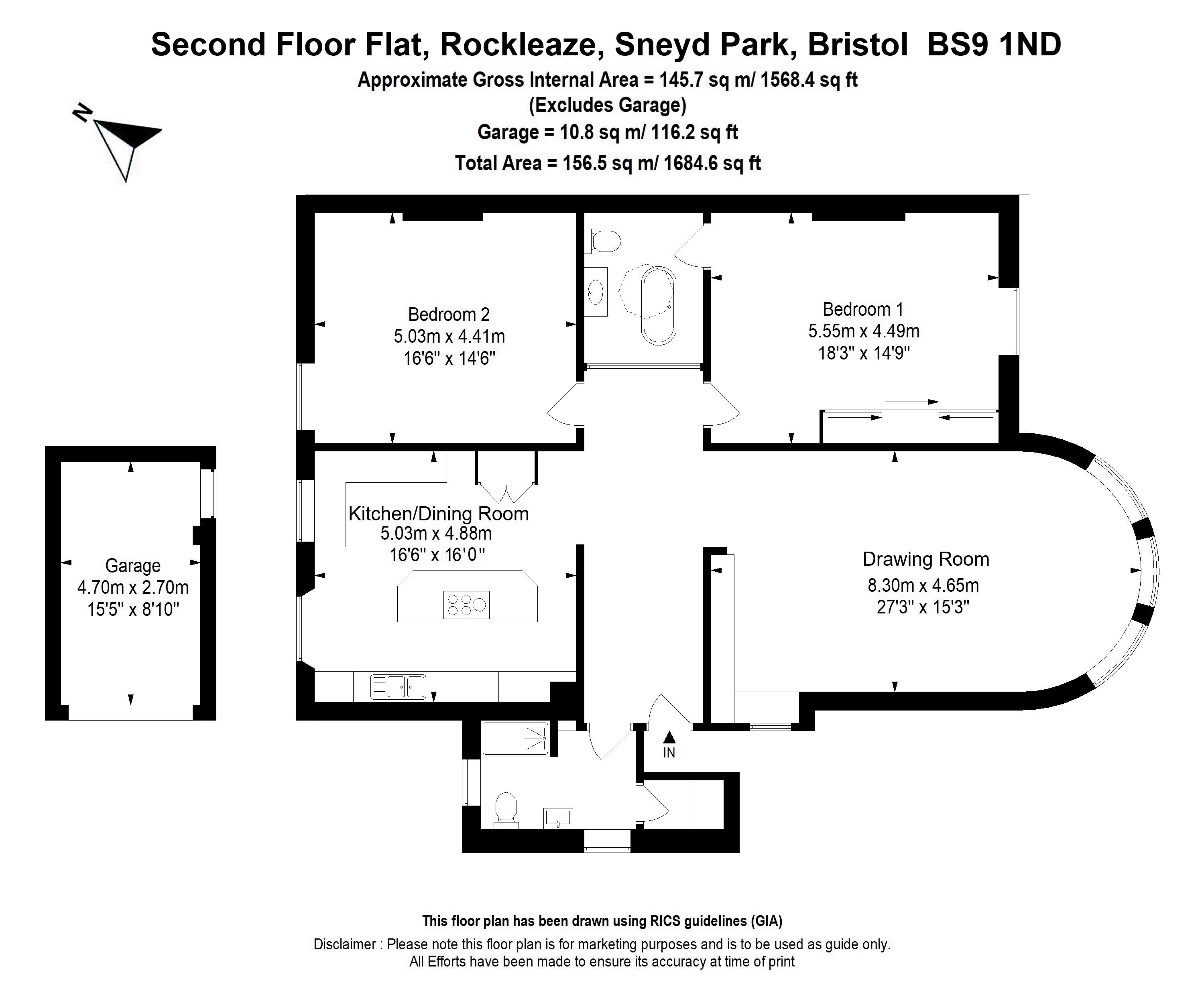 Second Floor Flat, 5, Rockleaze, Bristol floorplan
