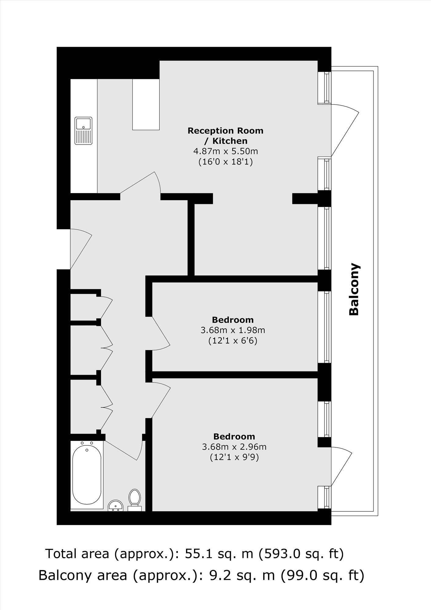 Flat 107, Clare Court, Judd Street, London floorplan