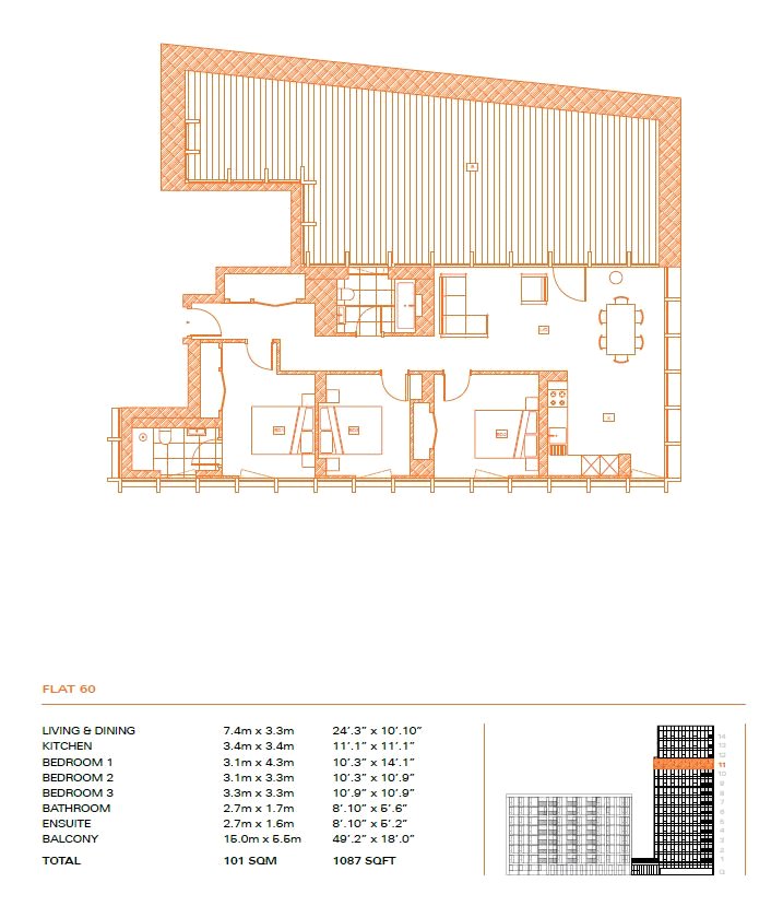 Flat 60,, Parkhaus, London floorplan