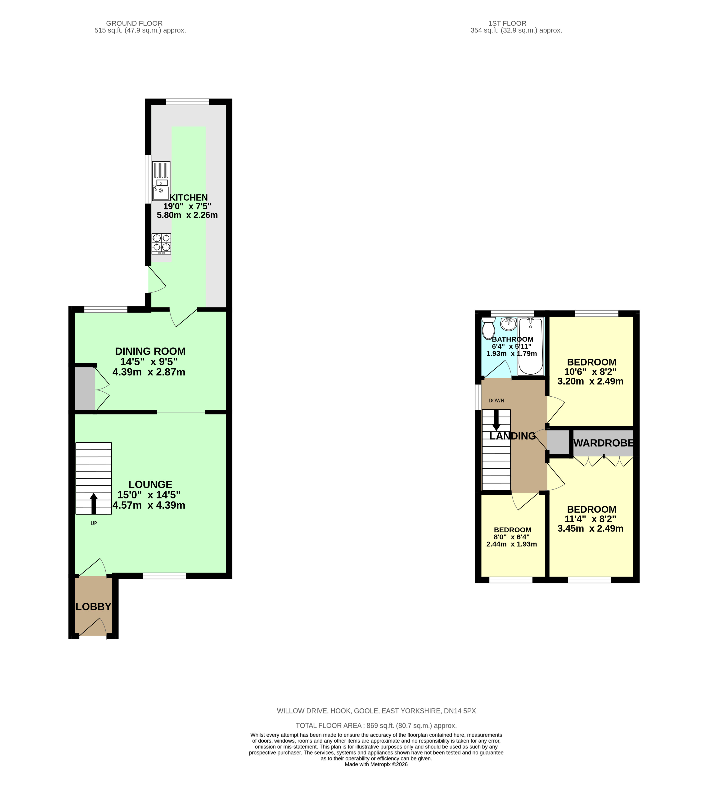 4, Willow Drive, Hook floorplan