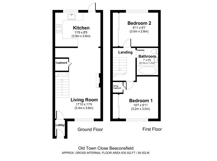 2 Bedrooms Terraced house to rent in Old Town Close, Beaconsfield, Buckinghamshire HP9