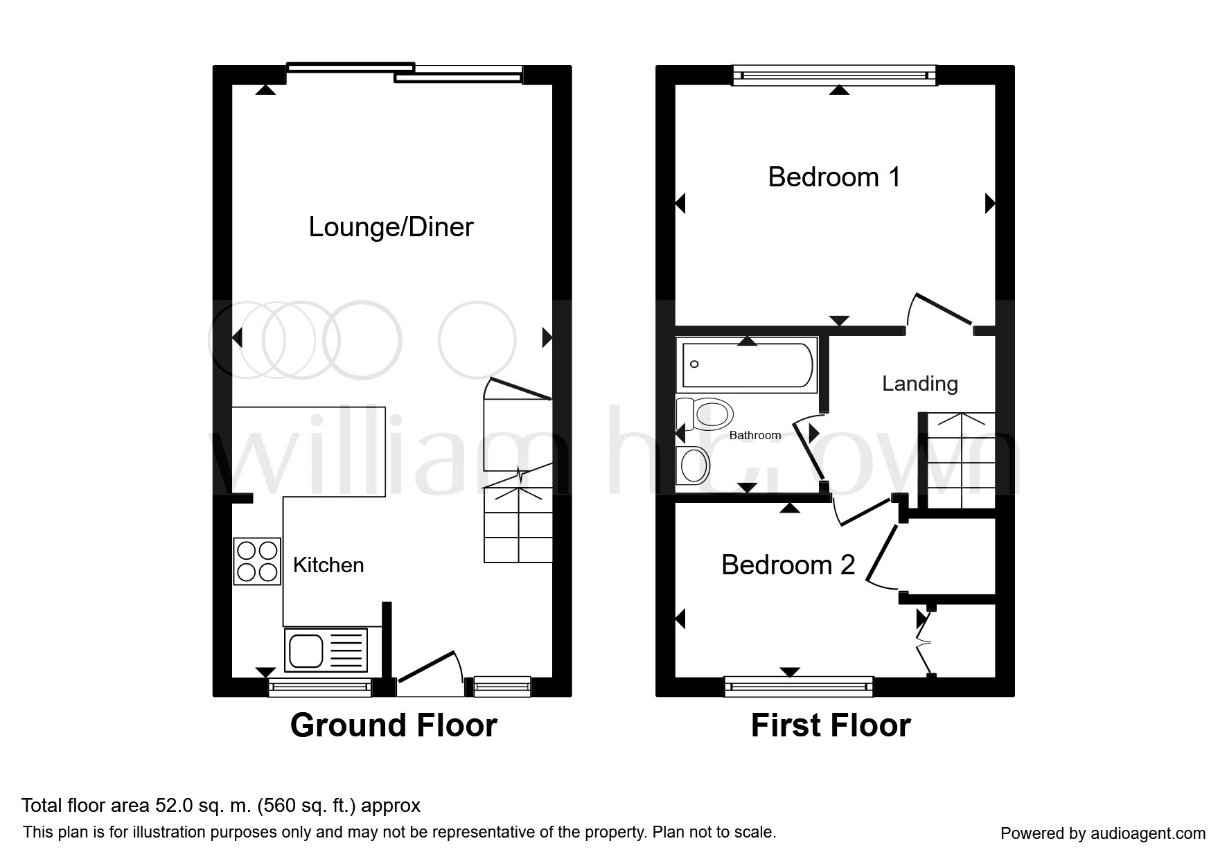 2 Bedrooms Terraced house for sale in Meadow Close, Tamworth Road, Hertford SG13