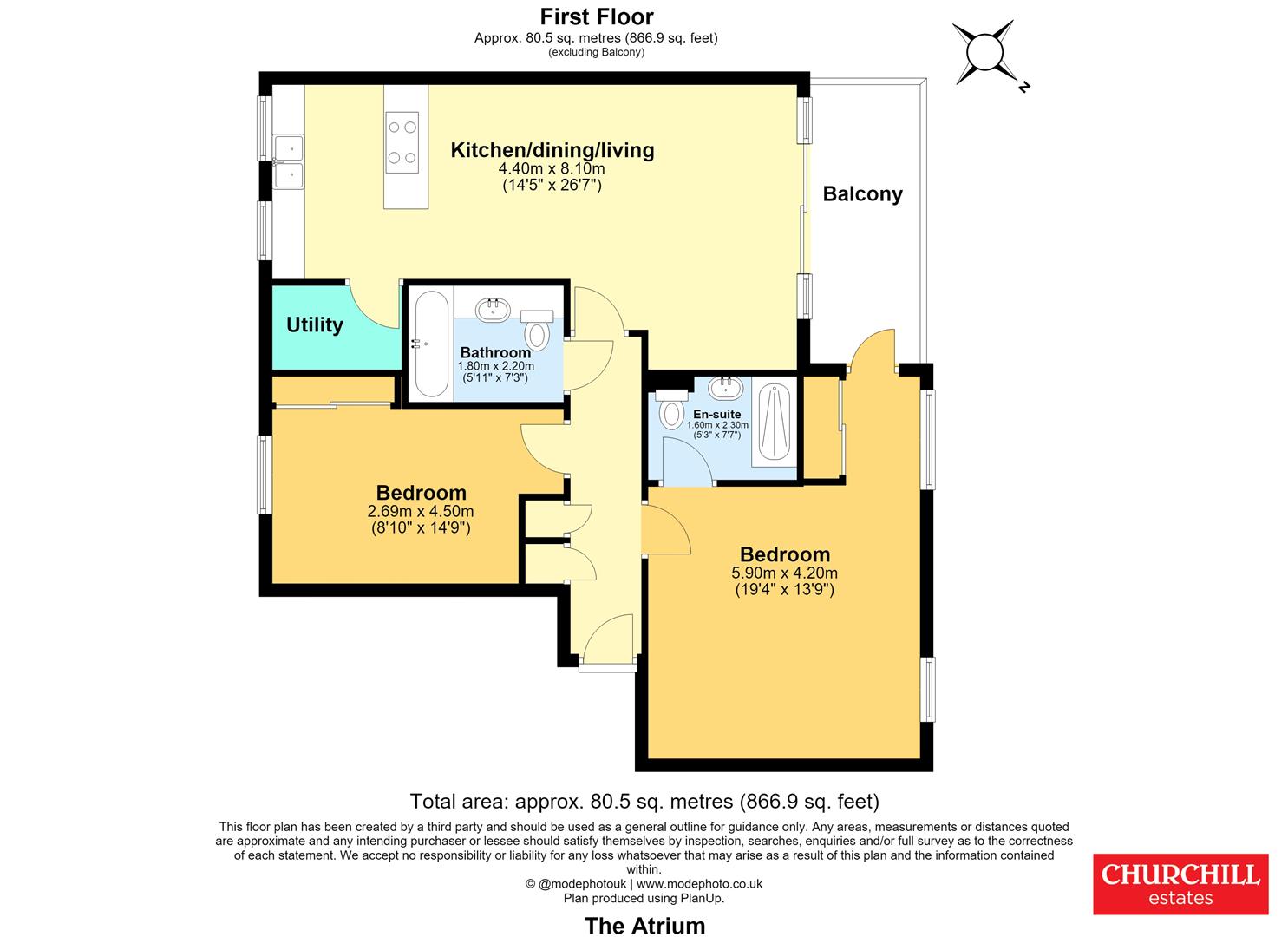 Flat 10, The Atrium, Lower Queens Road, Buckhurst Hill floorplan