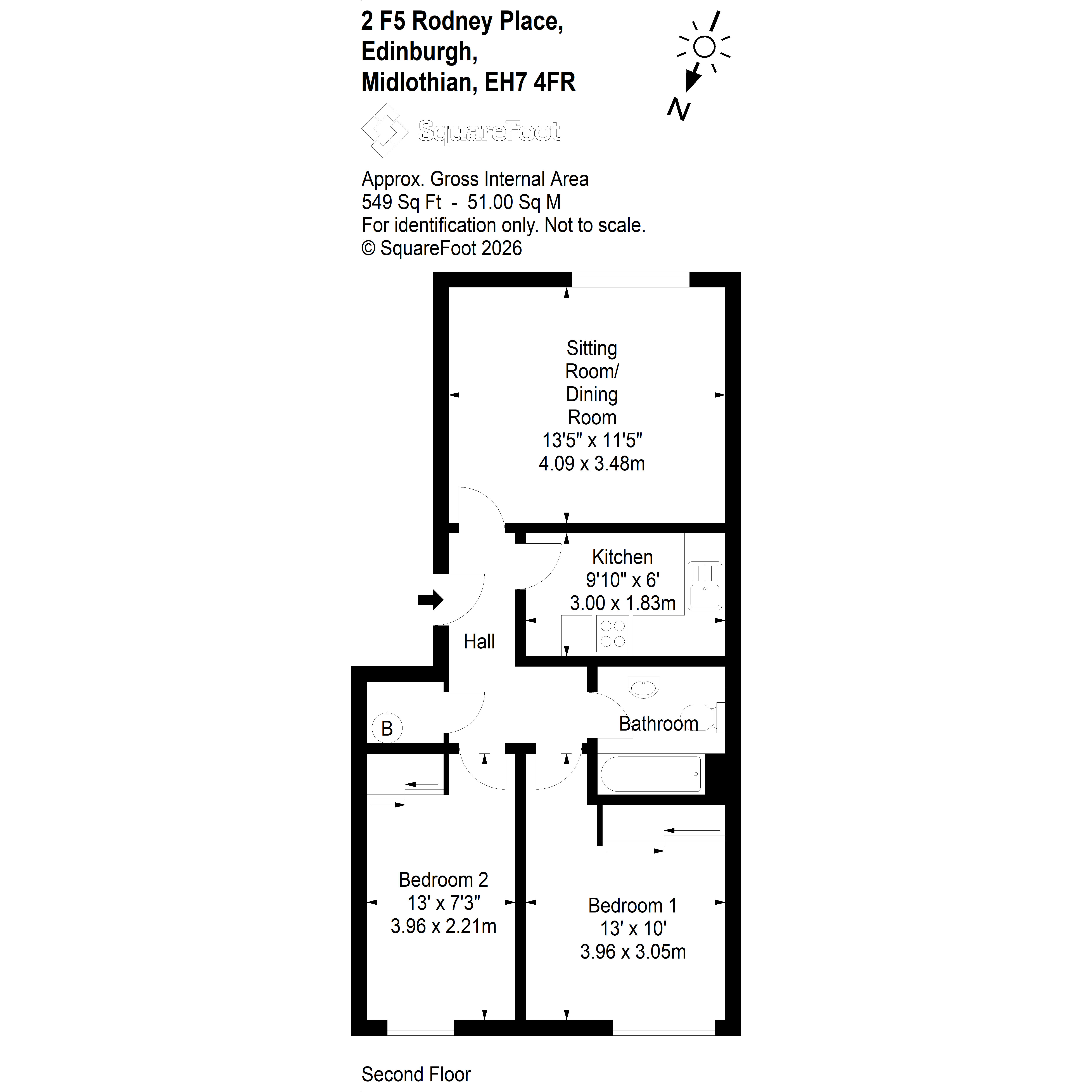 2/5, Rodney Place, Edinburgh floorplan