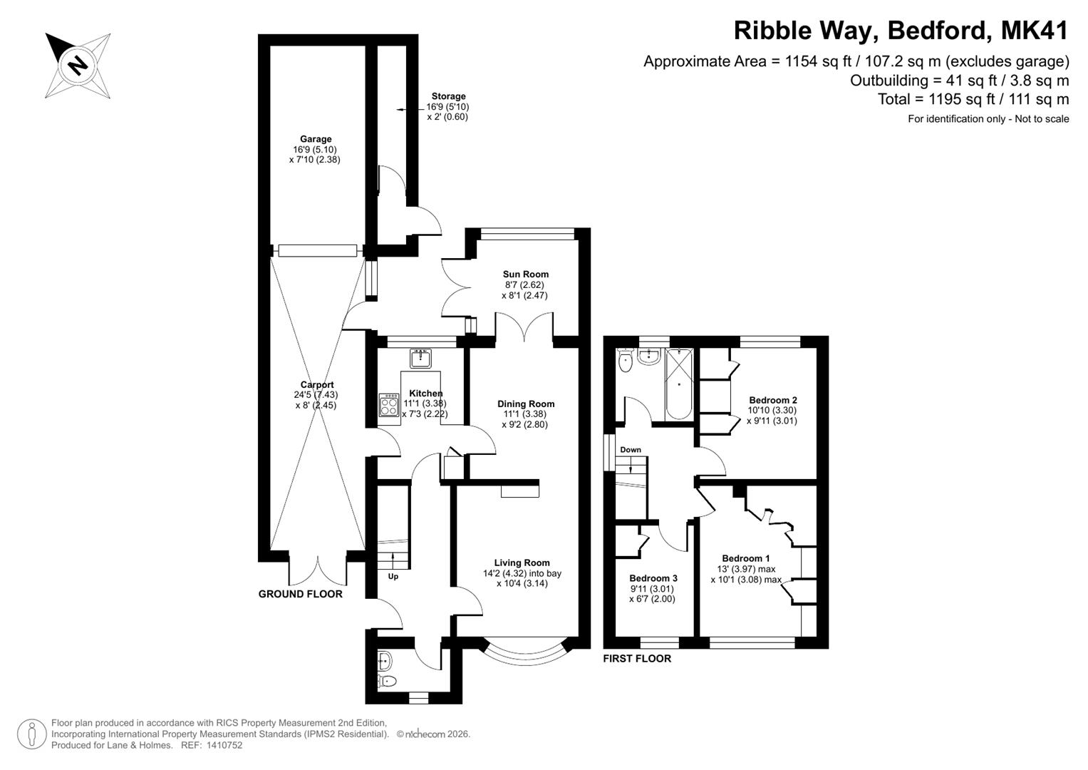 Ribble Way, Bedford, MK41 floorplan