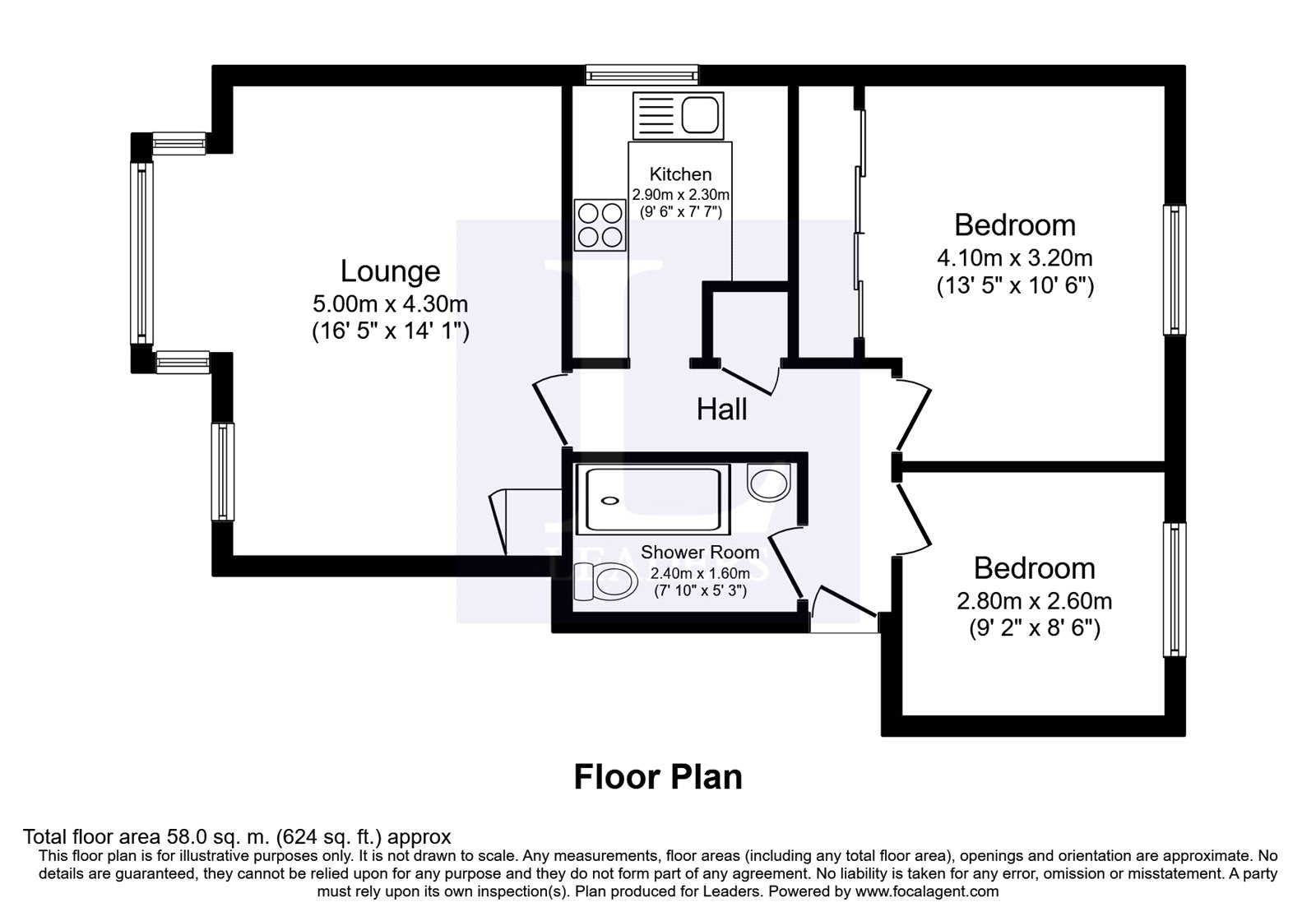 3 Willow House,, The Strand, Worthing floorplan