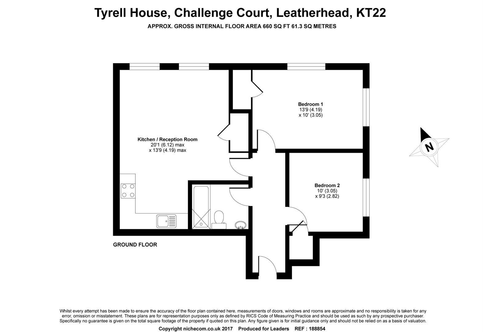 2 Bedrooms Flat for sale in Challenge Court, Leatherhead KT22