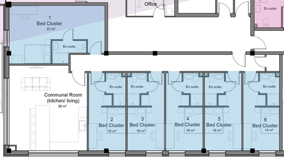 6B GF Cluster 1-6  Broadgate House, Broadgate, Ground Floor Ensuite floorplan