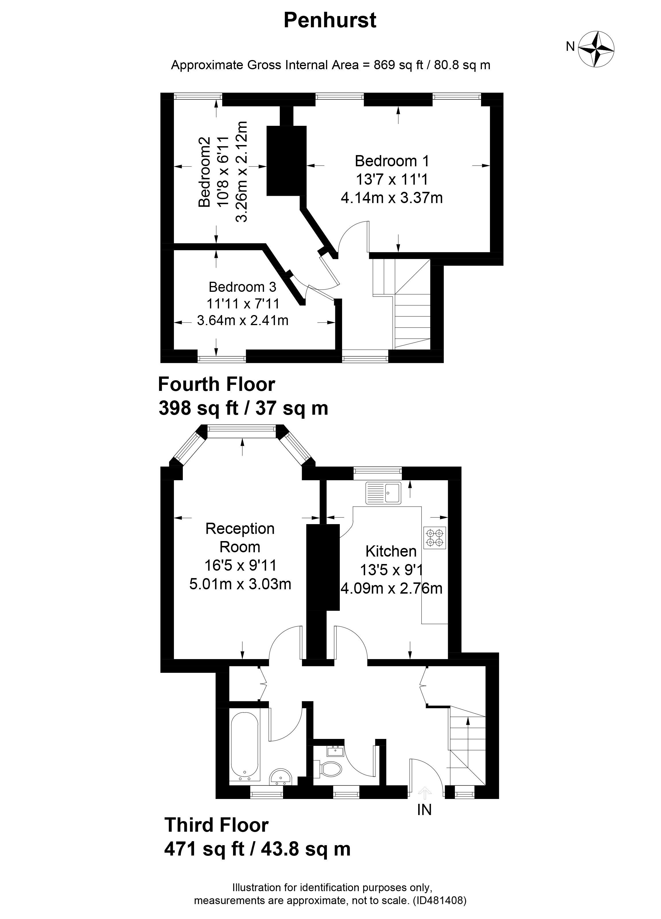 3 Bedrooms Flat to rent in Penhurst, Queens Crescnet NW5