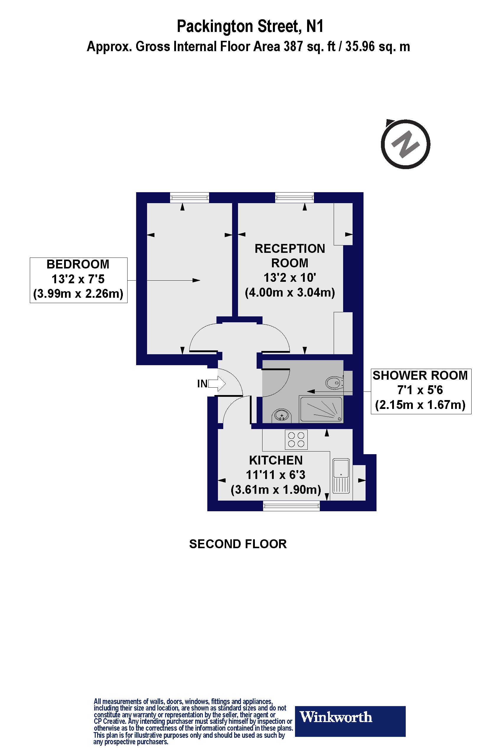 Flat C, 149, Packington Street, London floorplan