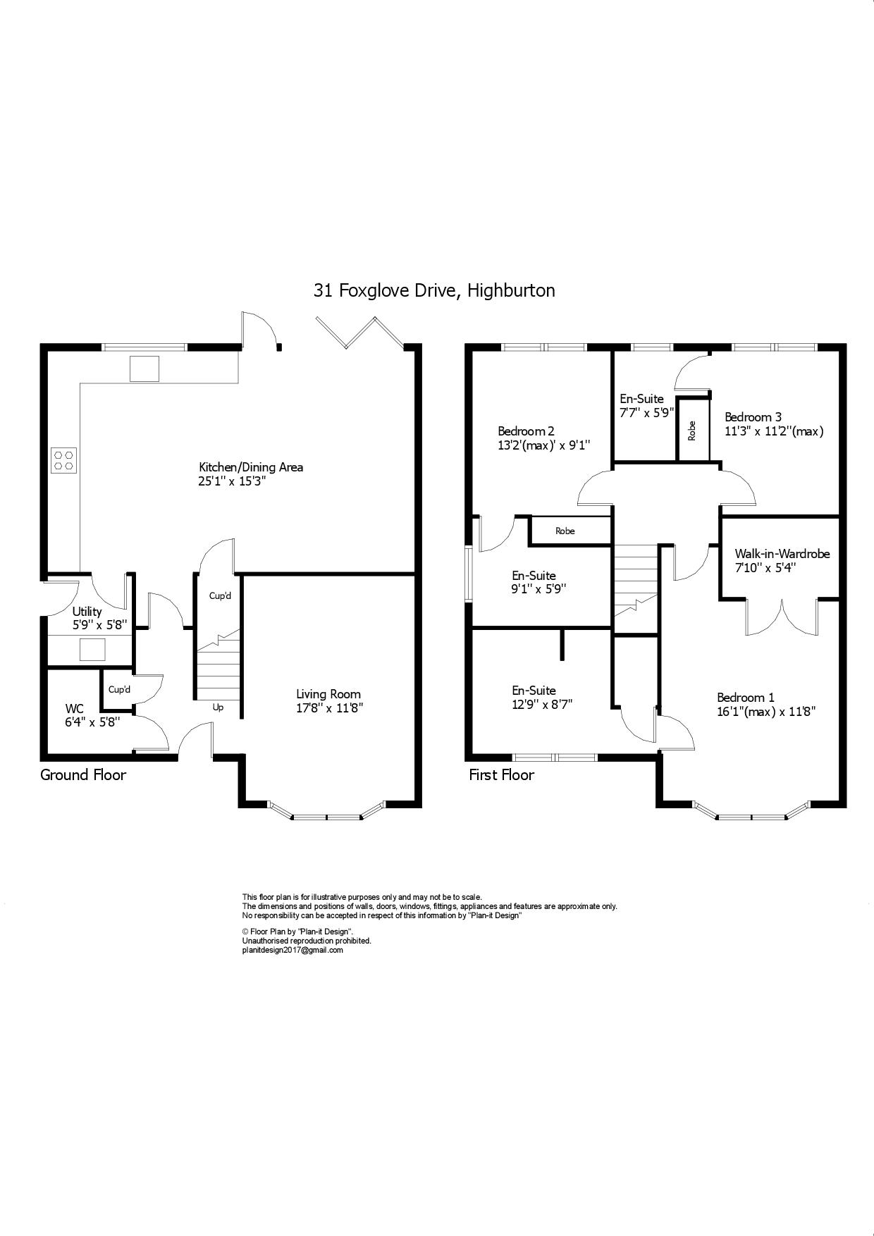 31, Foxglove Drive, Huddersfield floorplan