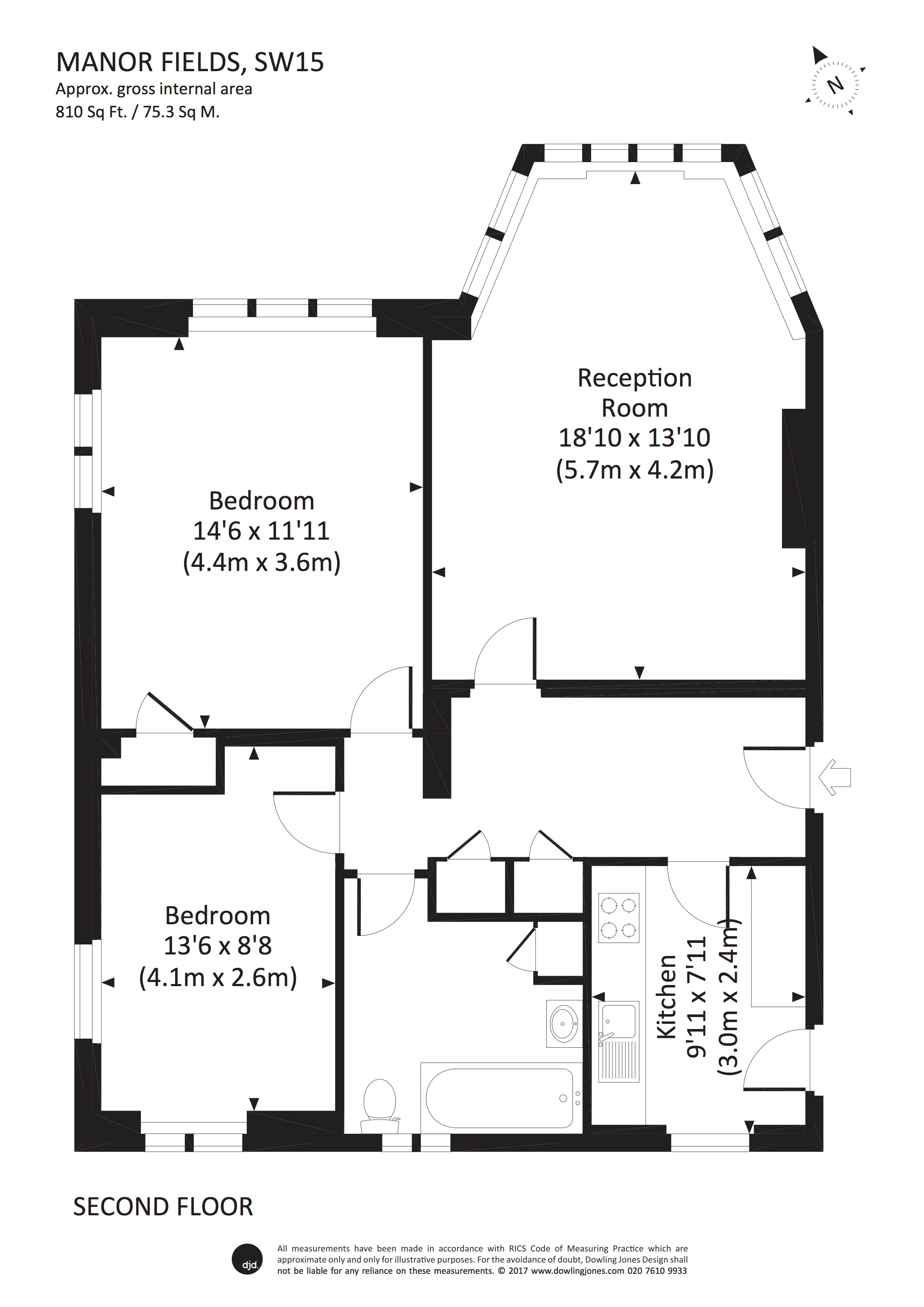 2 Bedrooms Flat to rent in Manor Fields, London SW15