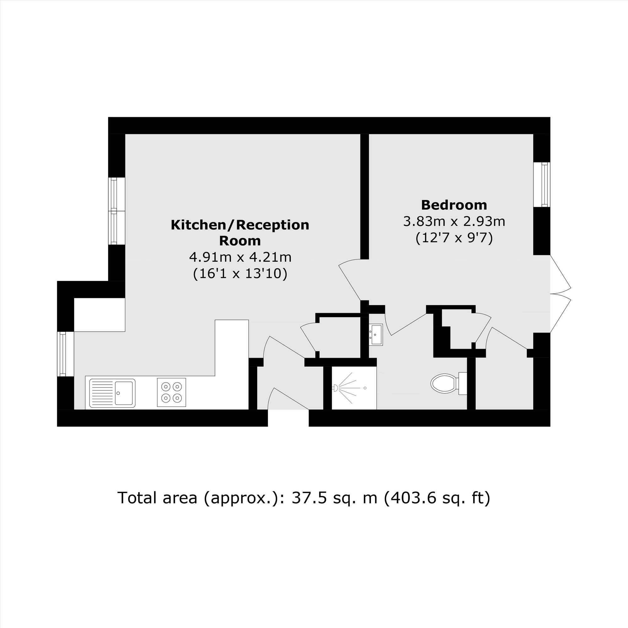 Flat 1, 49, Burney Street, London floorplan